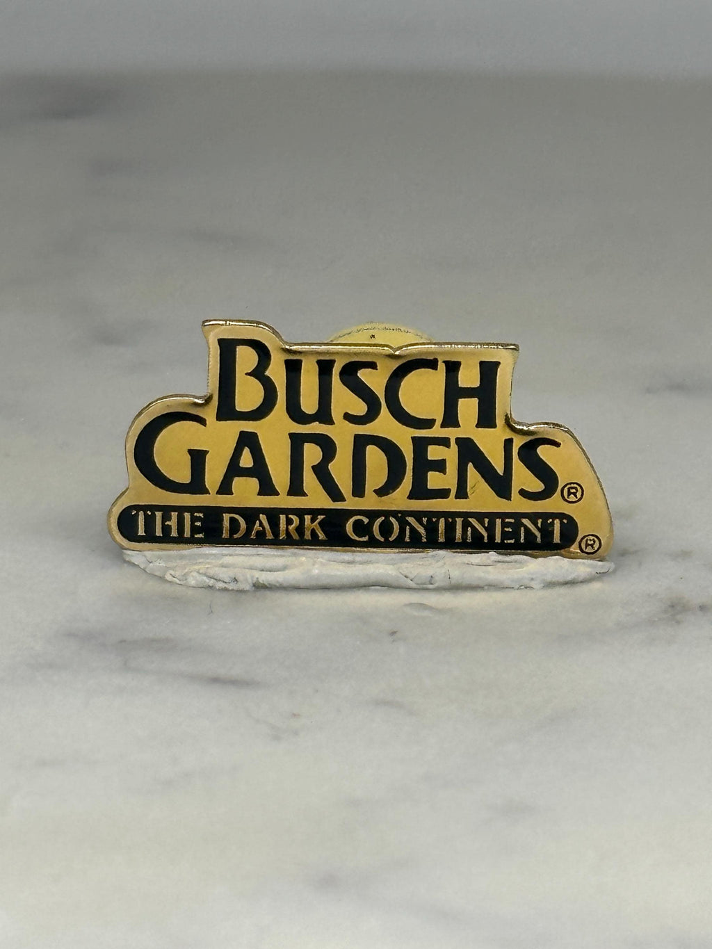 Busch Gardens The Dark Continent Pin: Gold Black Enamel - Vintage Theme Park Accessory