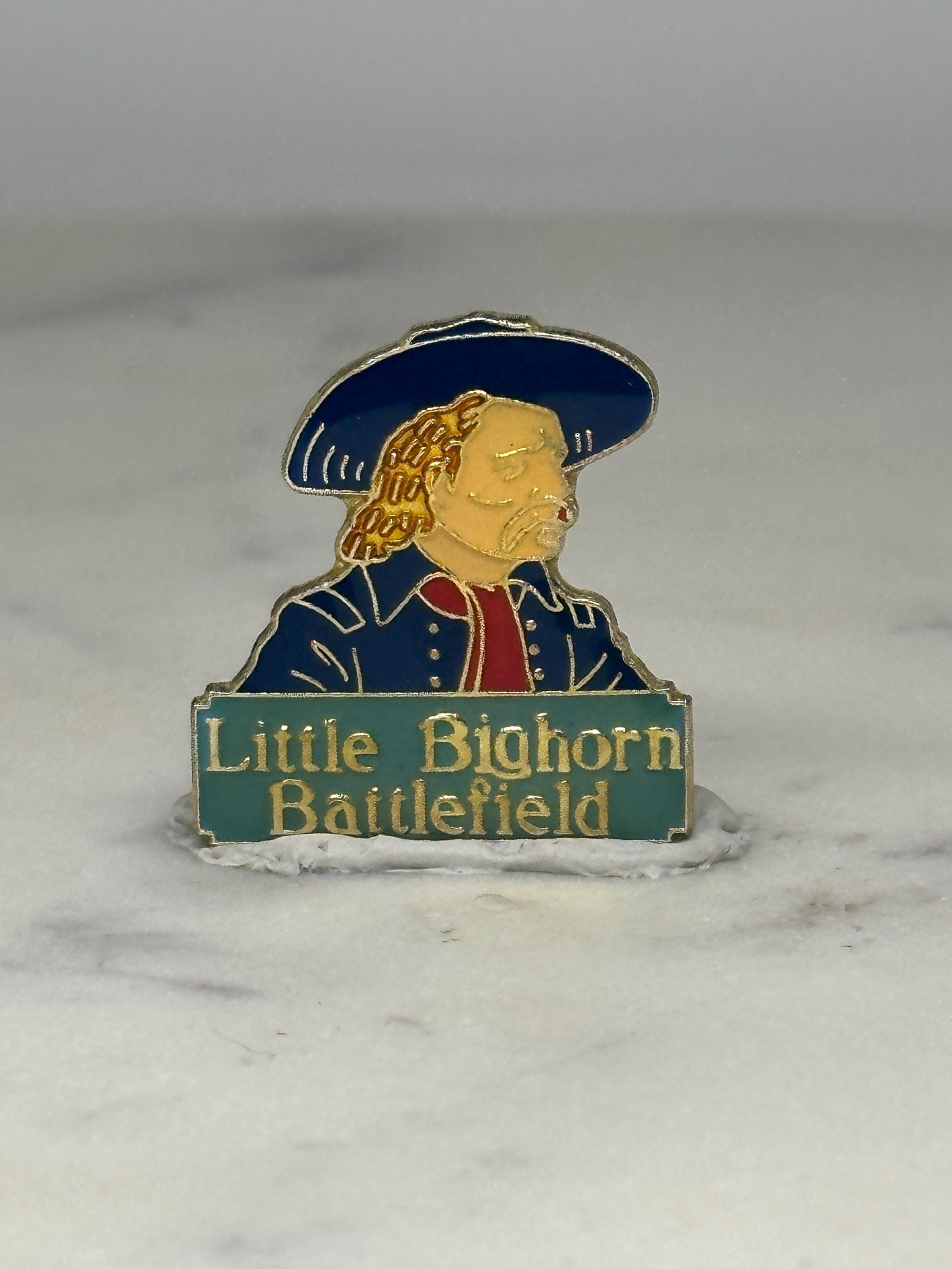 Little Bighorn Battlefield Souvenir Pin: Enamel Gold-Tone - Historical Accessory