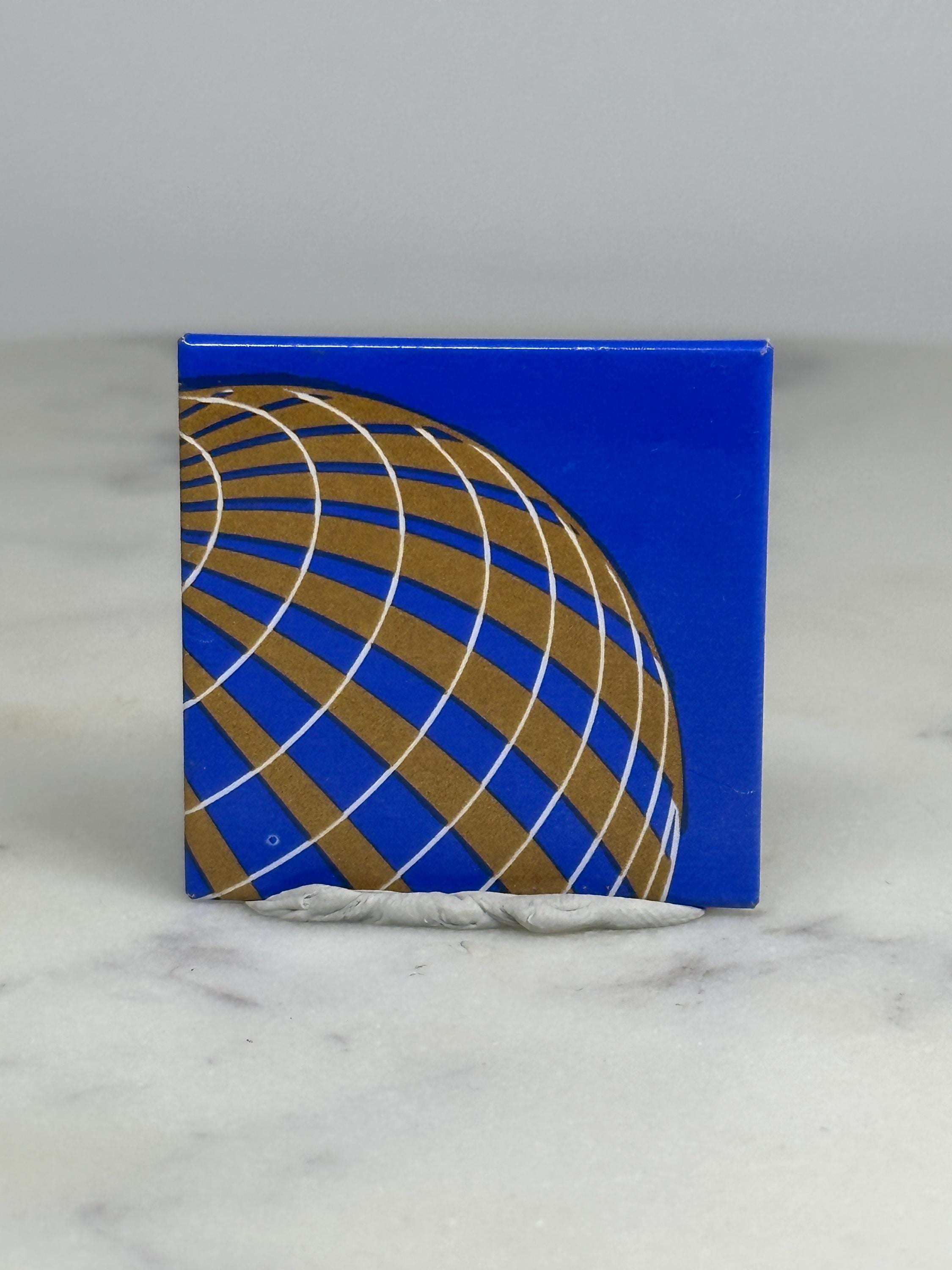 United Airlines Logo Pin: Blue Gold Square - Retro Travel Accessory