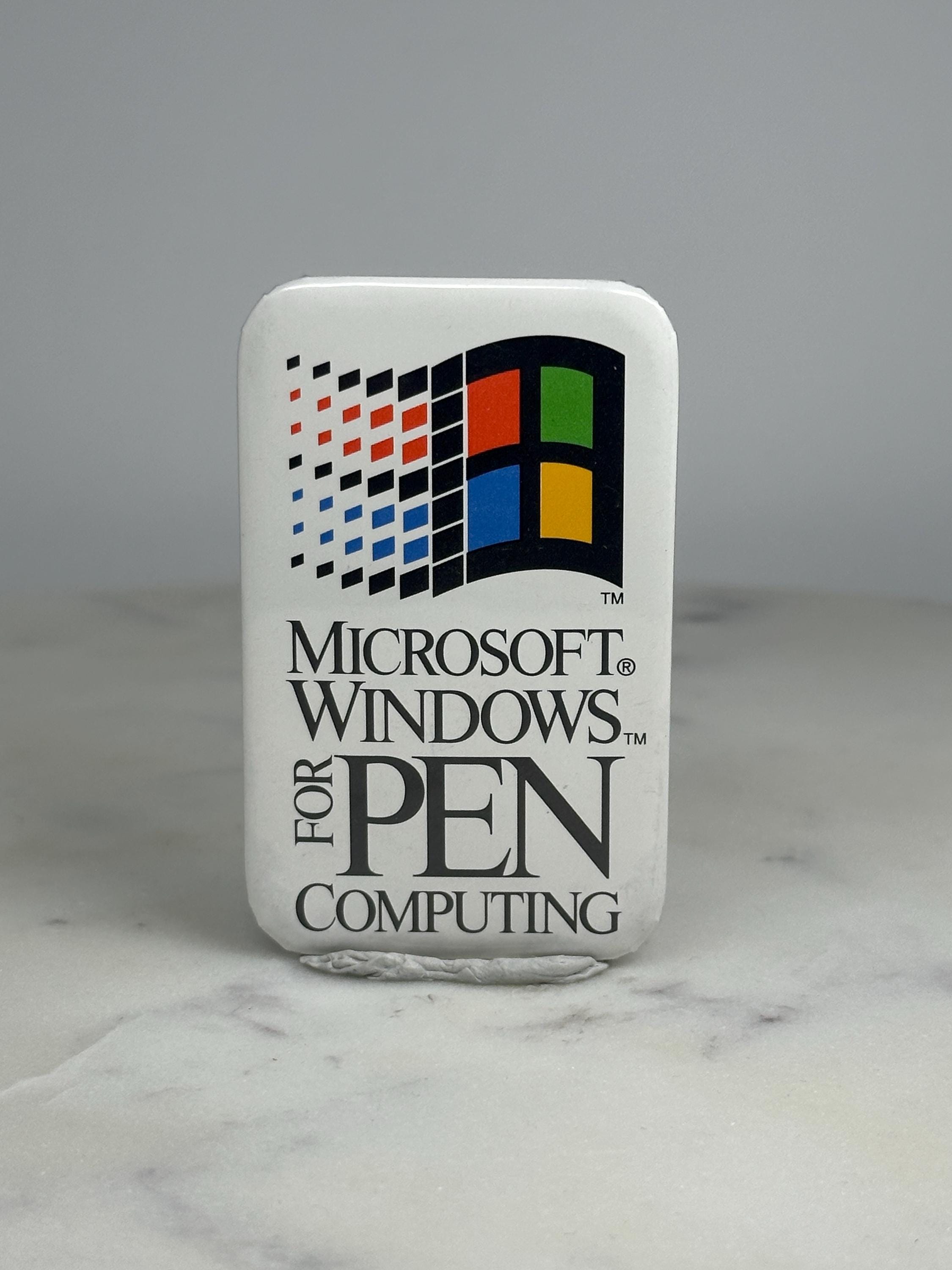 Microsoft Windows Pin: White Tech Logo - 90s Vintage Accessory