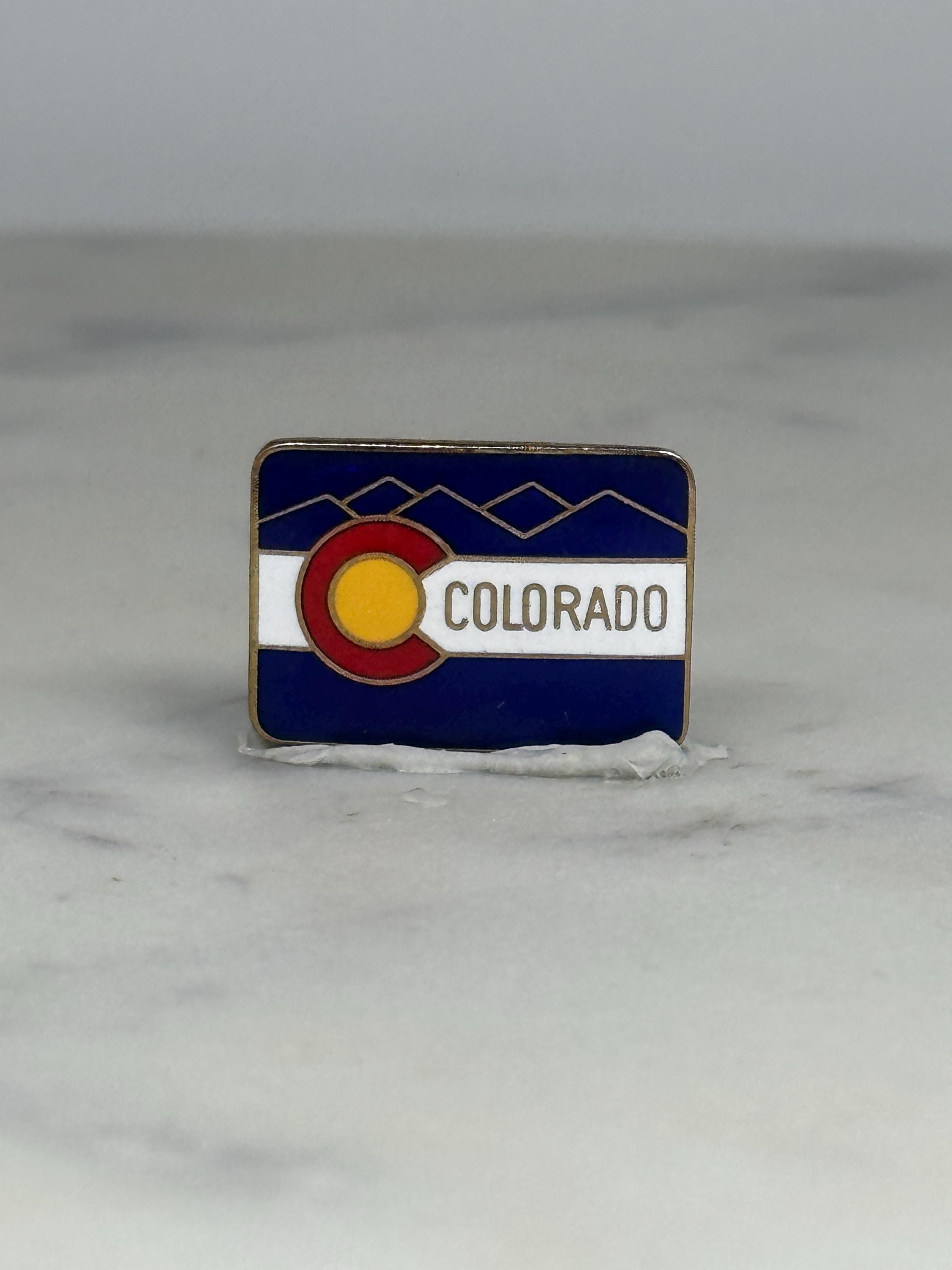 Colorado Flag Enamel Pin: Red White Blue - Vintage Souvenir Accessory