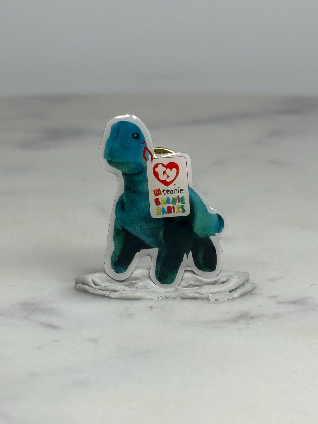 Beanie Baby Dinosaur Pin: Blue Color - 90s Collectible Accessory