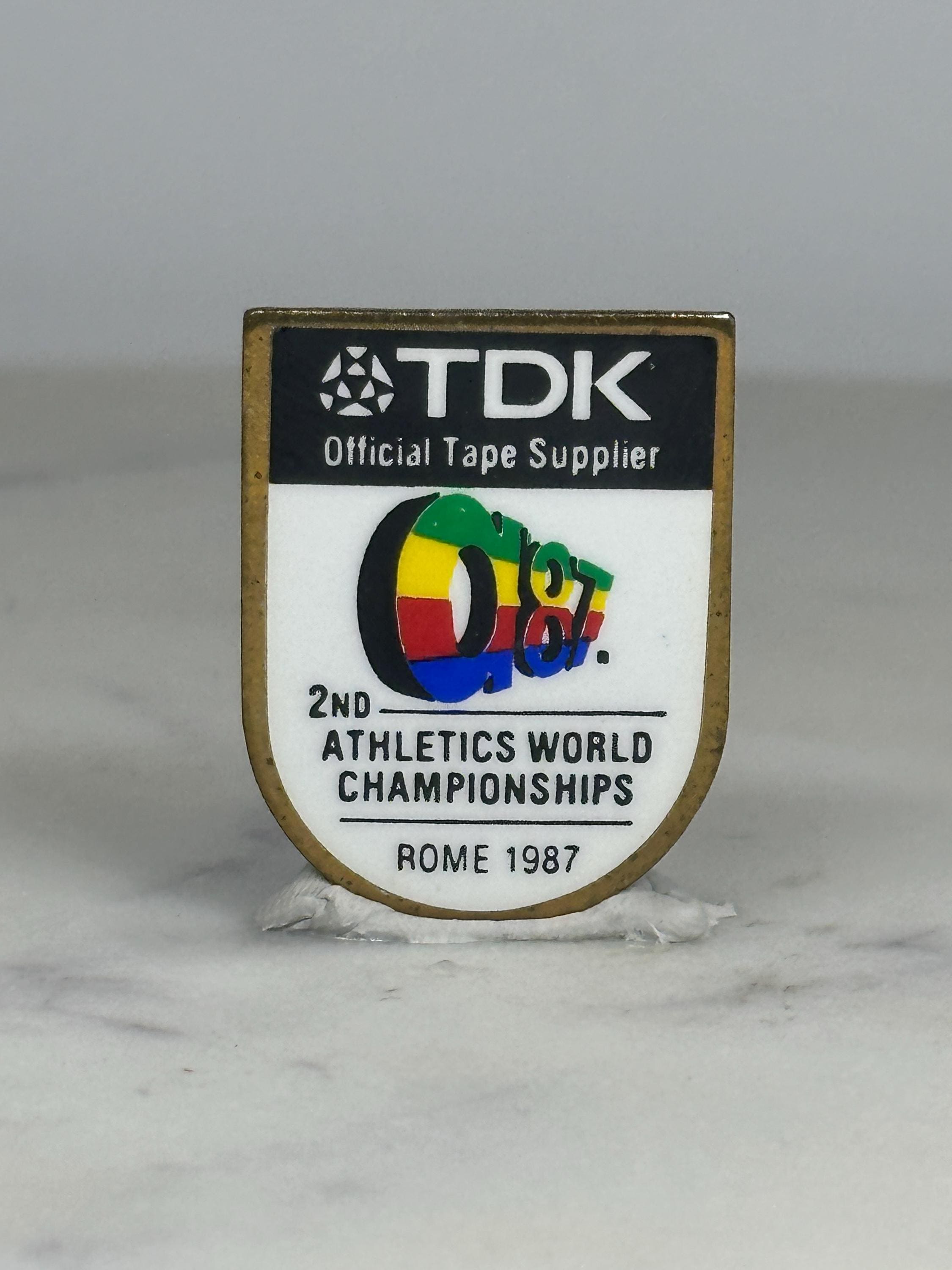 Athletics World Championships Pin: Enamel Shield Design - 1987 Rome Accessory