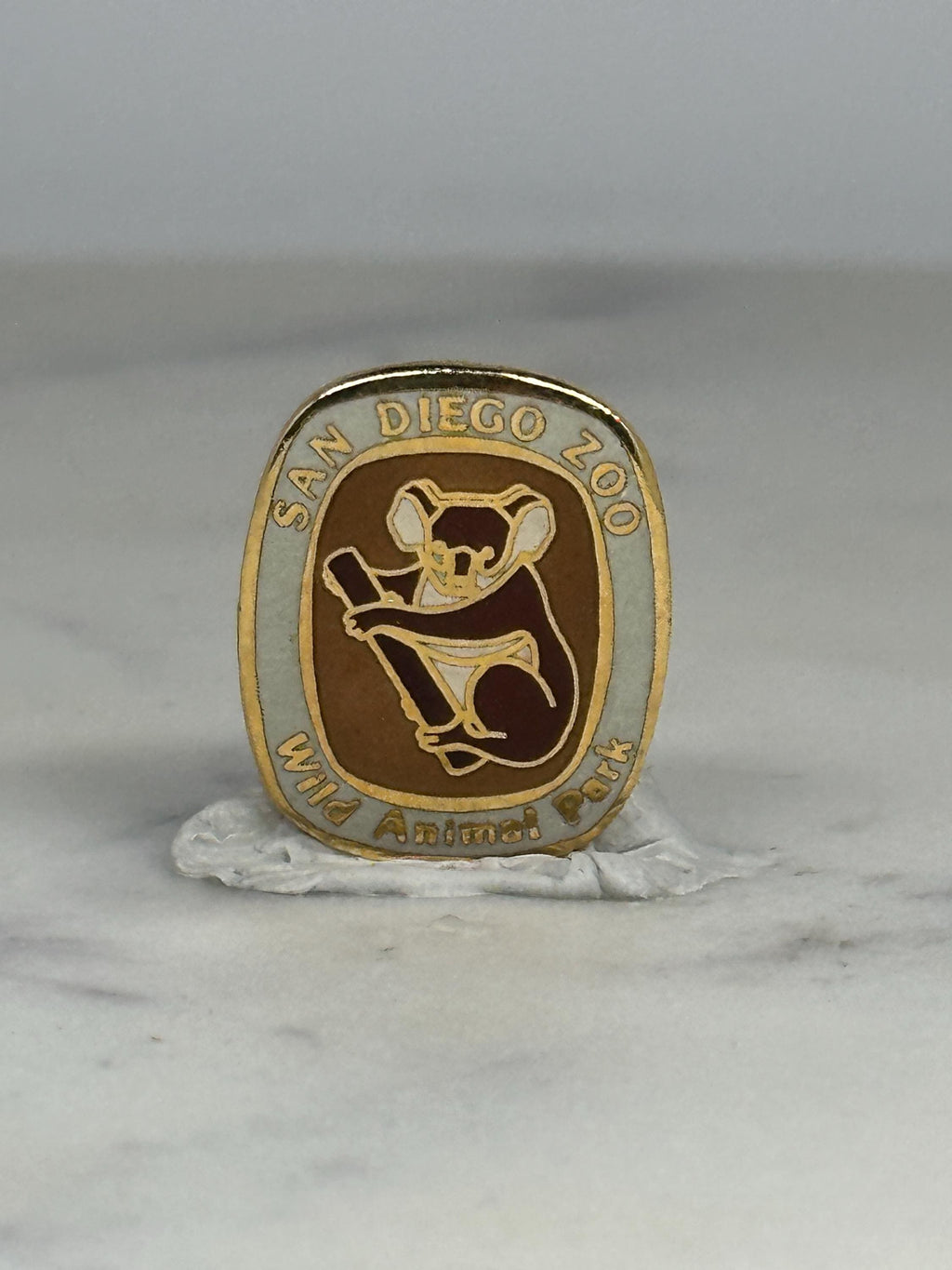 San Diego Zoo Koala Pin: Gold Enamel - Vintage Souvenir Accessory