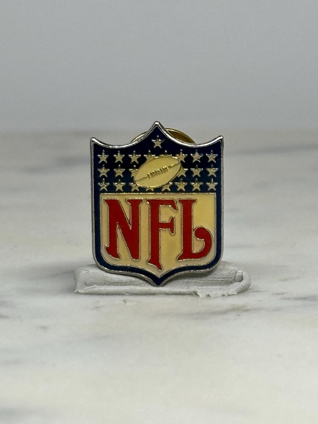 NFL Shield Logo Pin: Red White Blue Enamel - Vintage Sports Accessory