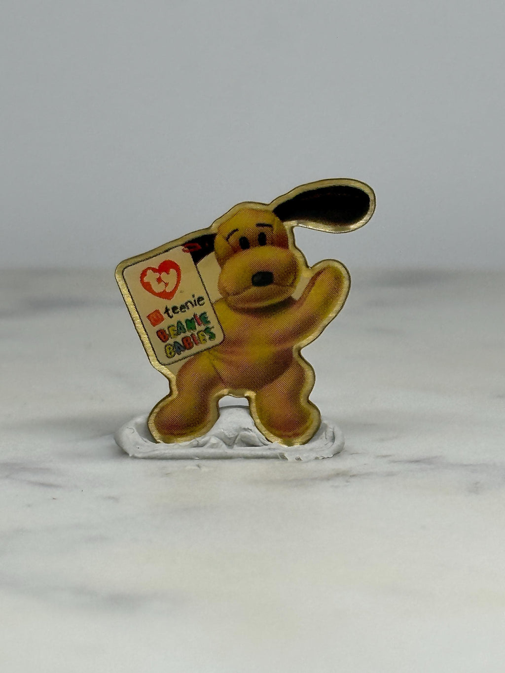 Beanie Babies Dog Pin: Light Yellow Glossy Finish - 90s Nostalgia Accessory