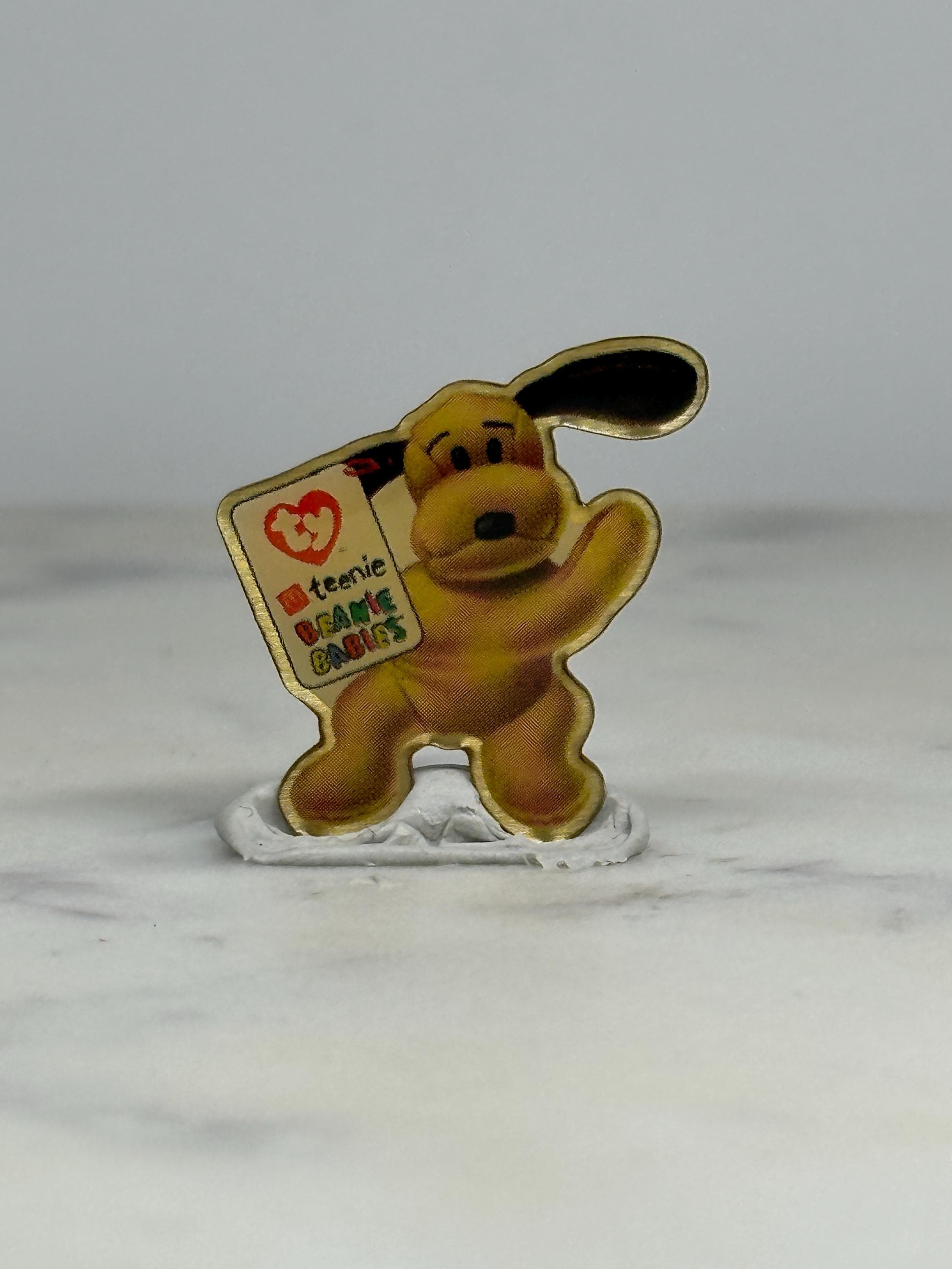 Beanie Babies Dog Pin: Light Yellow Glossy Finish - 90s Nostalgia Accessory