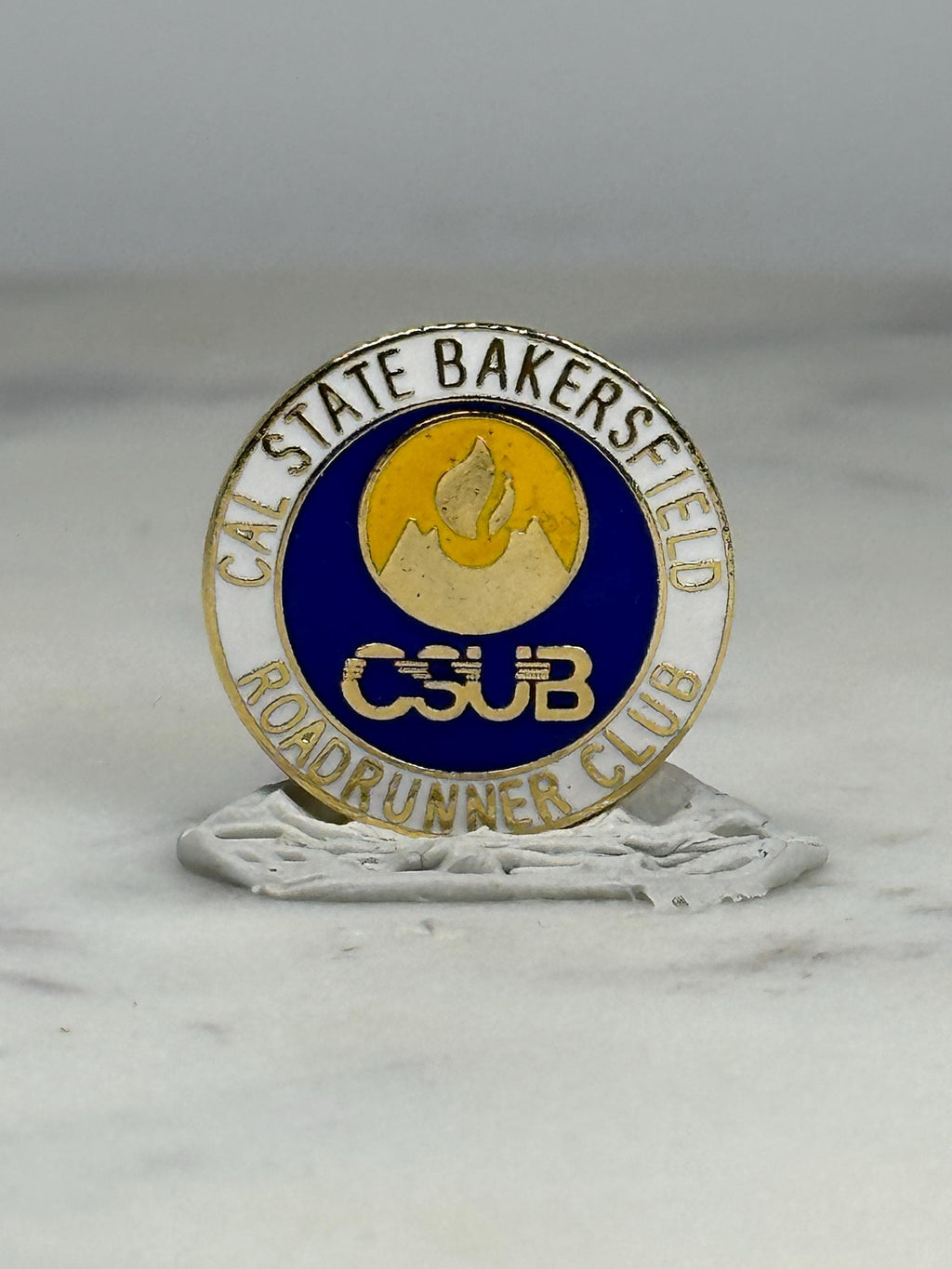 Cal State Bakersfield Lapel Pin: Blue Gold Enamel - Vintage College Accessory