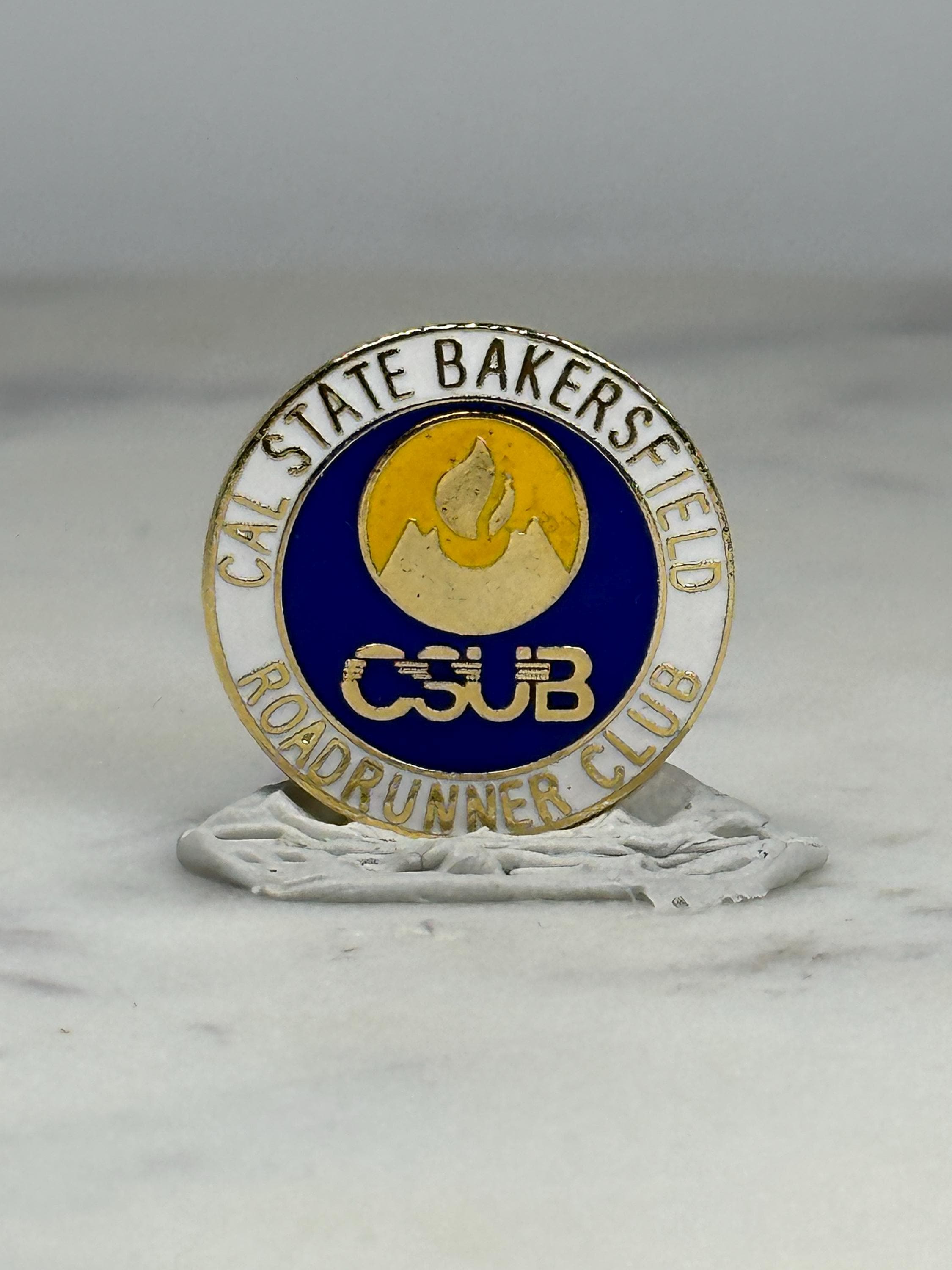 Cal State Bakersfield Lapel Pin: Blue Gold Enamel - Vintage College Accessory