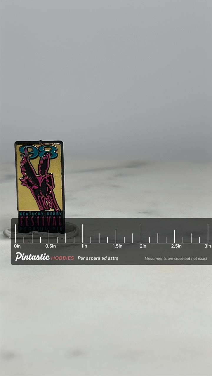 1998 Kentucky Derby Pegasus Pin: Vibrant Neon Enamel - Festival Accessory