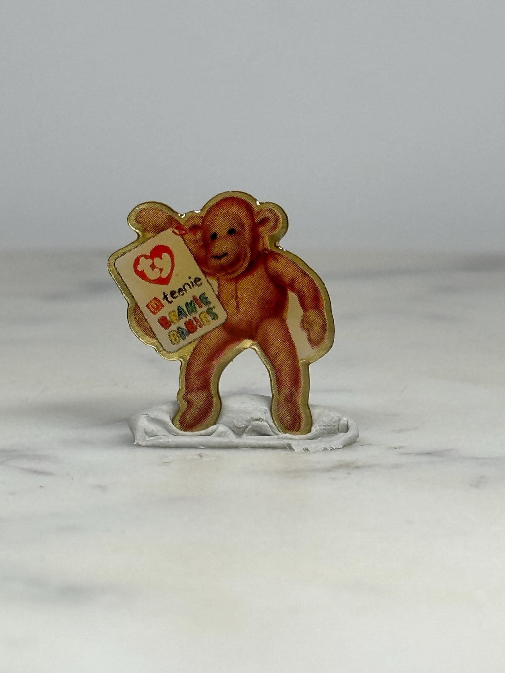 Beanie Babies Monkey Pin: Glossy Brown Finish - 90s Toy Collectible Accessory