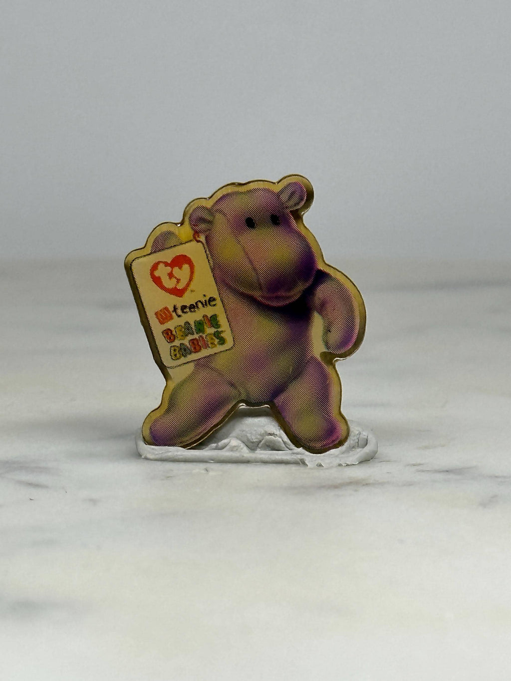 Beanie Babies Pin: Grey Hippo - 90s Collectible Accessory