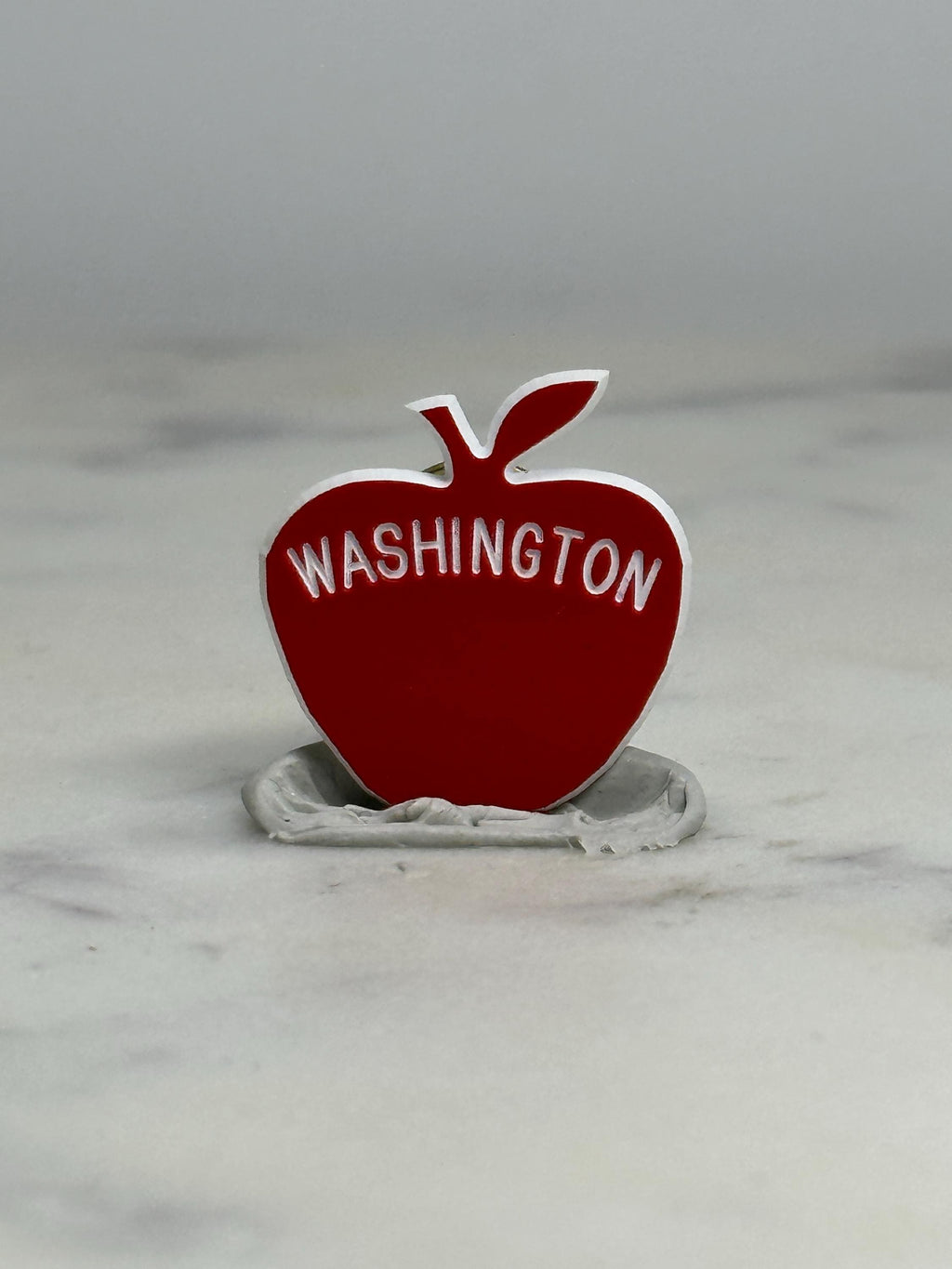 Washington Apple Lapel Pin: Red Enamel Finish - Vintage Souvenir Accessory