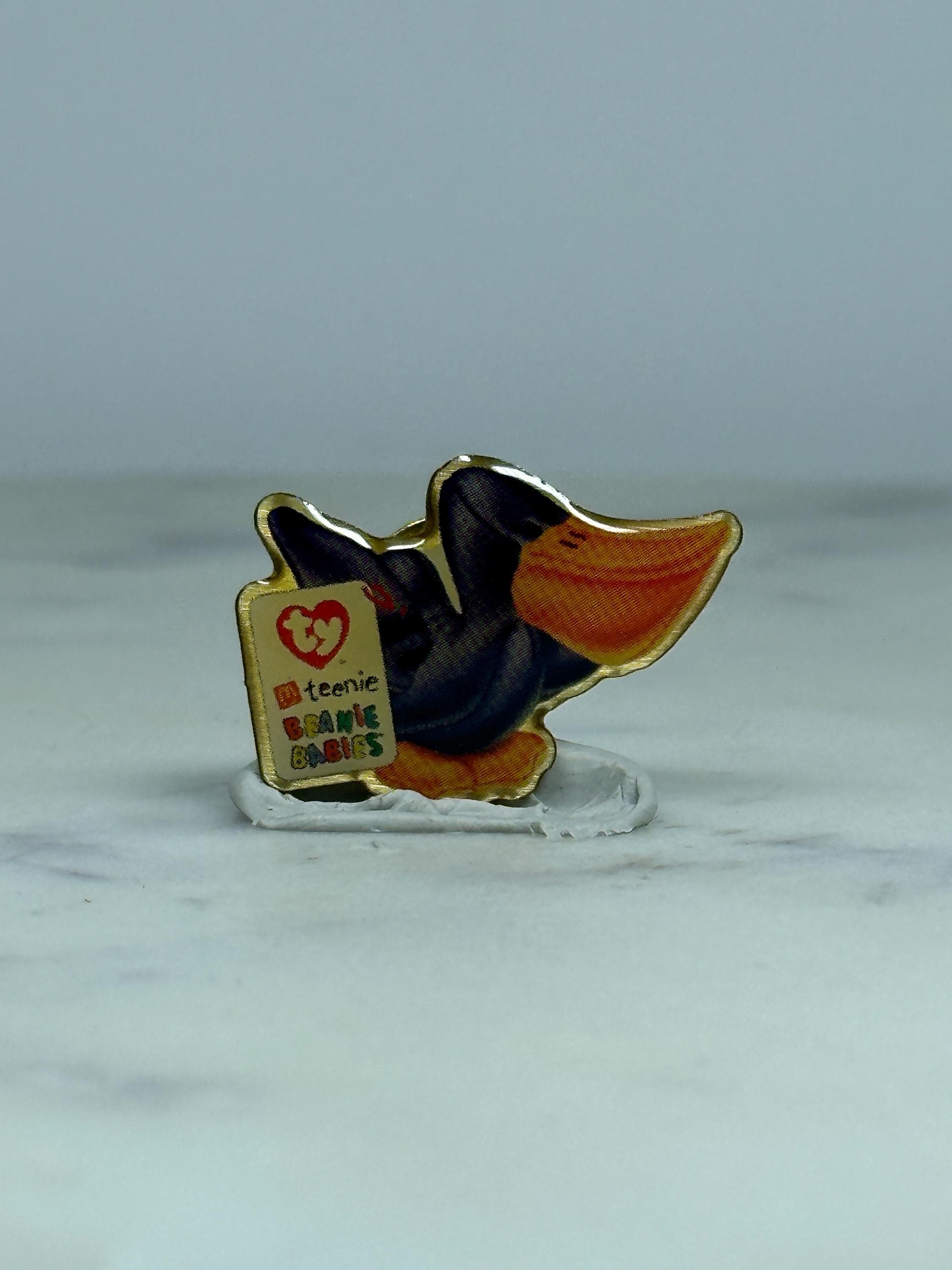 Beanie Babies Pin: Black Duck with TY Tag - 90s Collectible Accessory