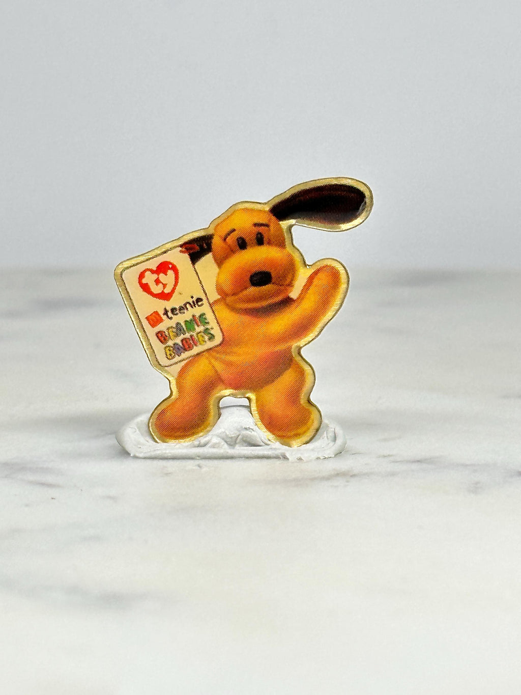 Beanie Babies Dog Pin: Orange Yellow Enamel - 90s Toy Collectible Accessory