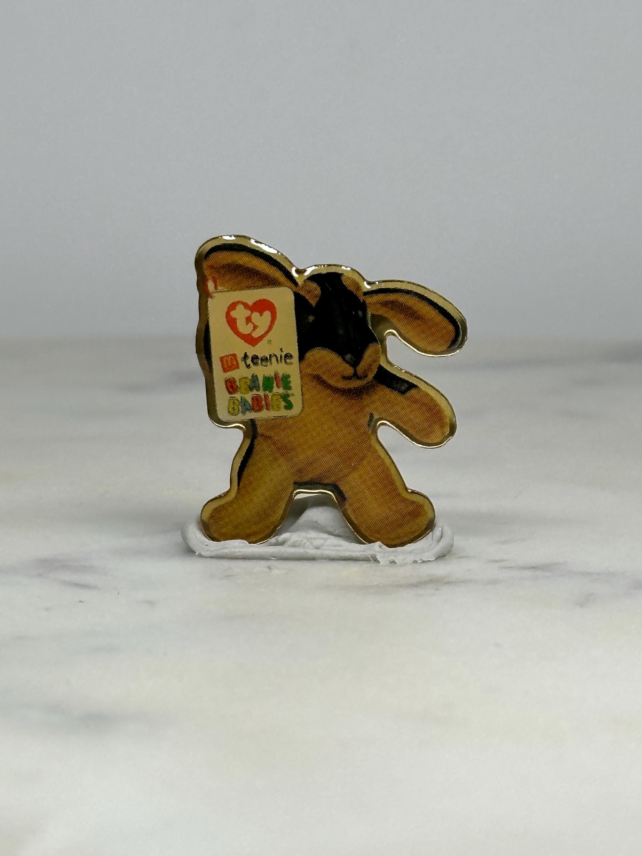 Beanie Babies Dog Pin: Gold Black Silhouette - 1990s Nostalgia Accessory