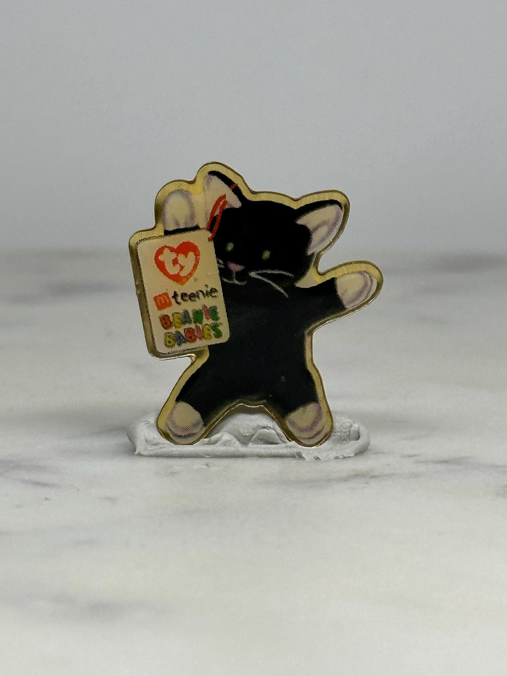 Beanie Baby Cat Pin: Black Enamel - 90s TY Collectible Accessory