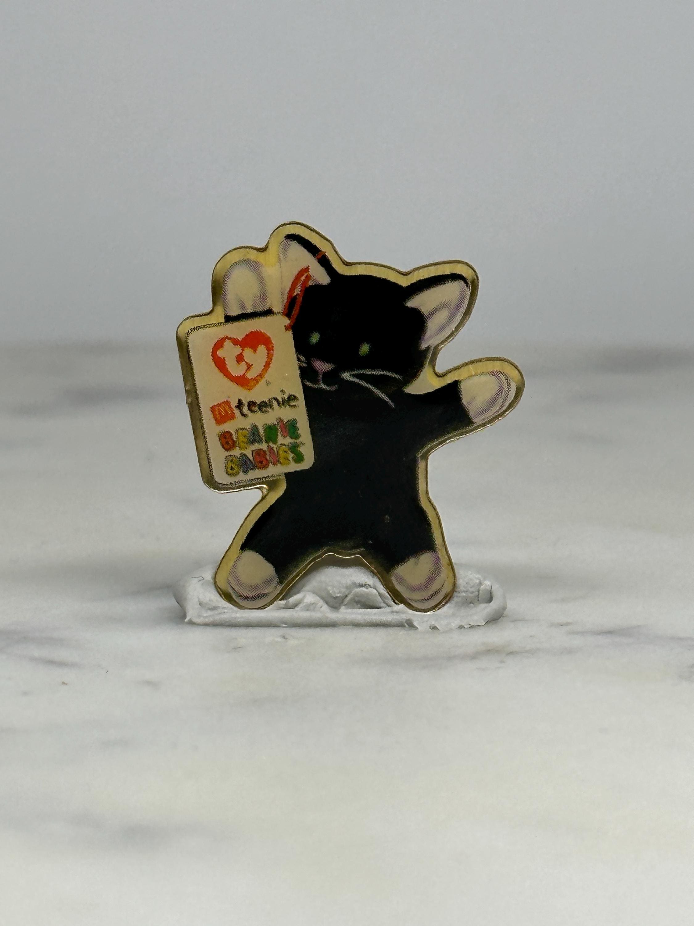 Beanie Baby Cat Pin: Black Enamel - 90s TY Collectible Accessory