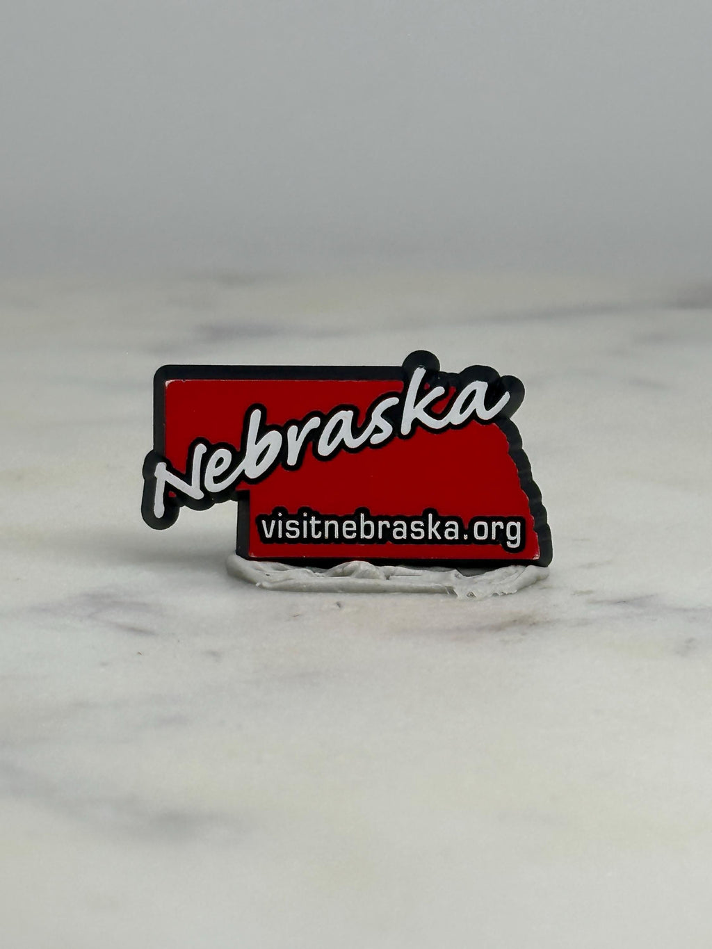 Nebraska State Souvenir Pin: Red Enamel - Travel Tourism Accessory