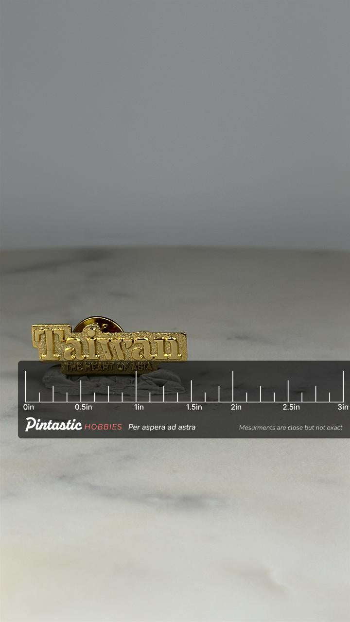 Taiwan Souvenir Pin: Gold Tone - Travel Country Collectible Accessory