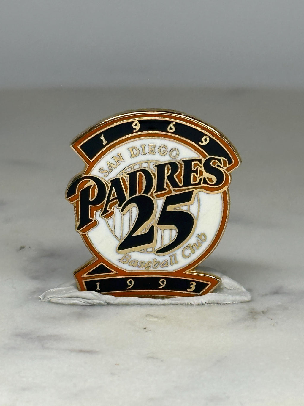 San Diego Padres Baseball Pin: Gold Enamel Finish - 1993 Anniversary Accessory