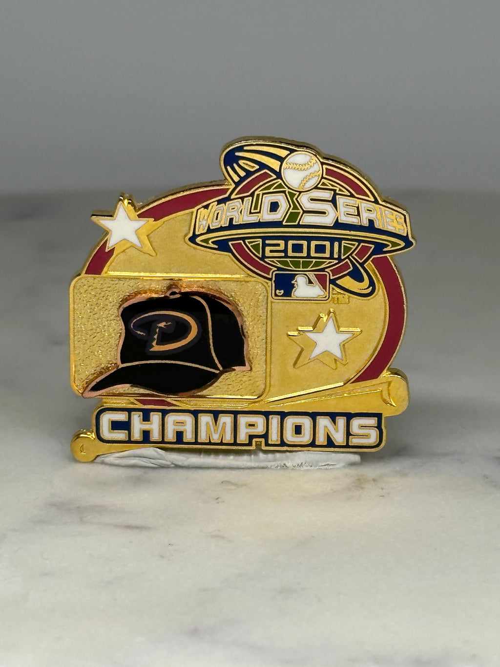 Arizona Diamondbacks World Series Pin: Gold Enamel - 2001 World Series Champions Accessory