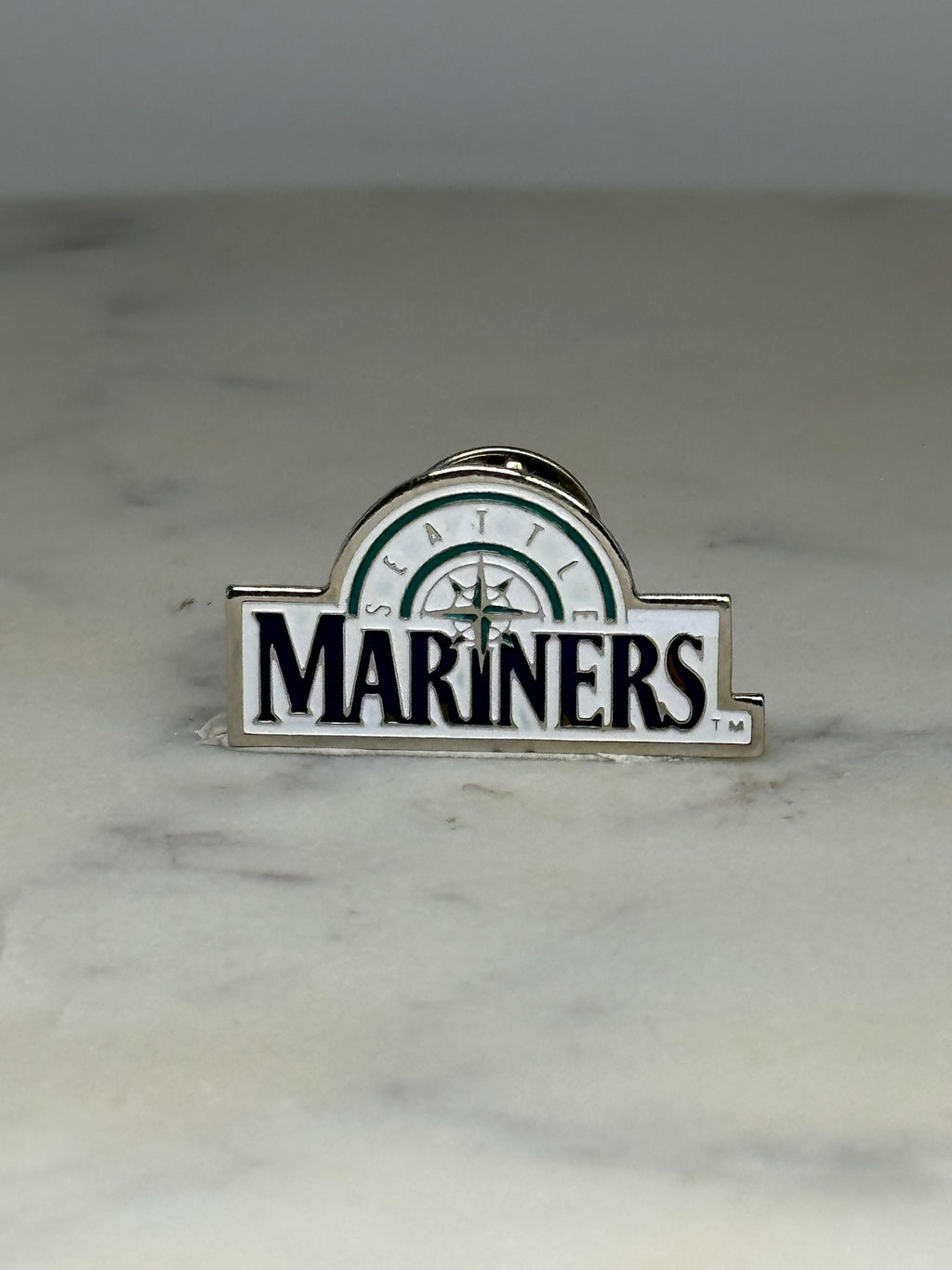 Seattle Mariners Logo Pin: Silver Enamel Finish - MLB Sports Accessory