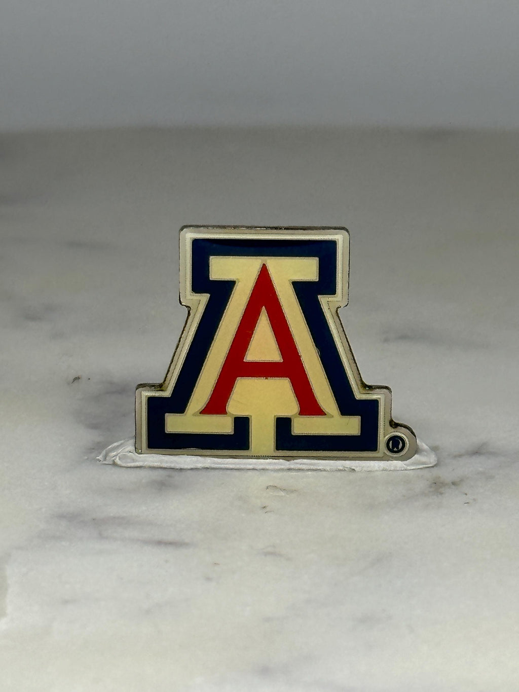 University of Arizona Lapel Pin: Red Blue Enamel - Vintage College Accessory