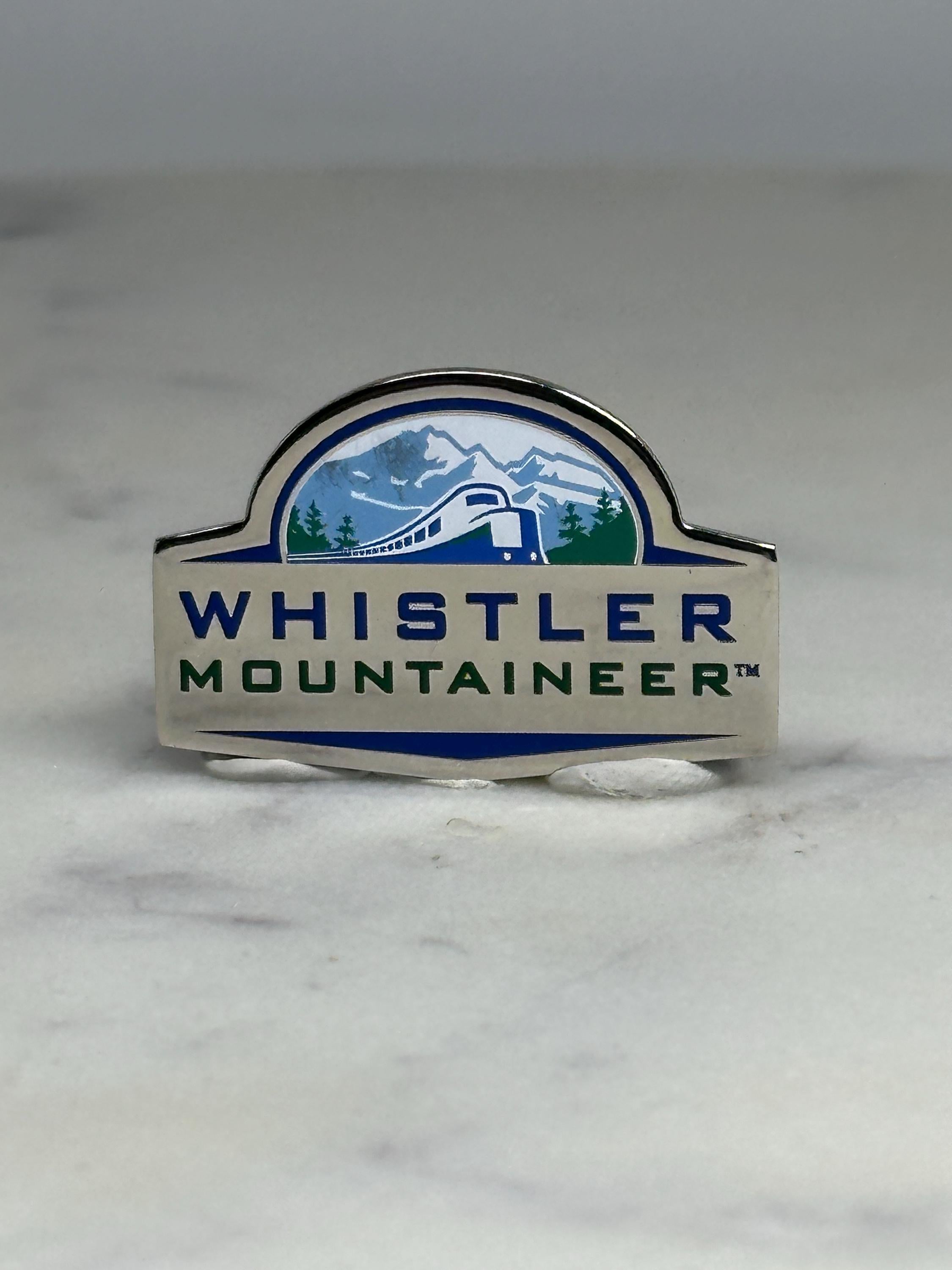 Whistler Mountaineer Train Pin: Silver Enamel - Travel Collectible Accessory