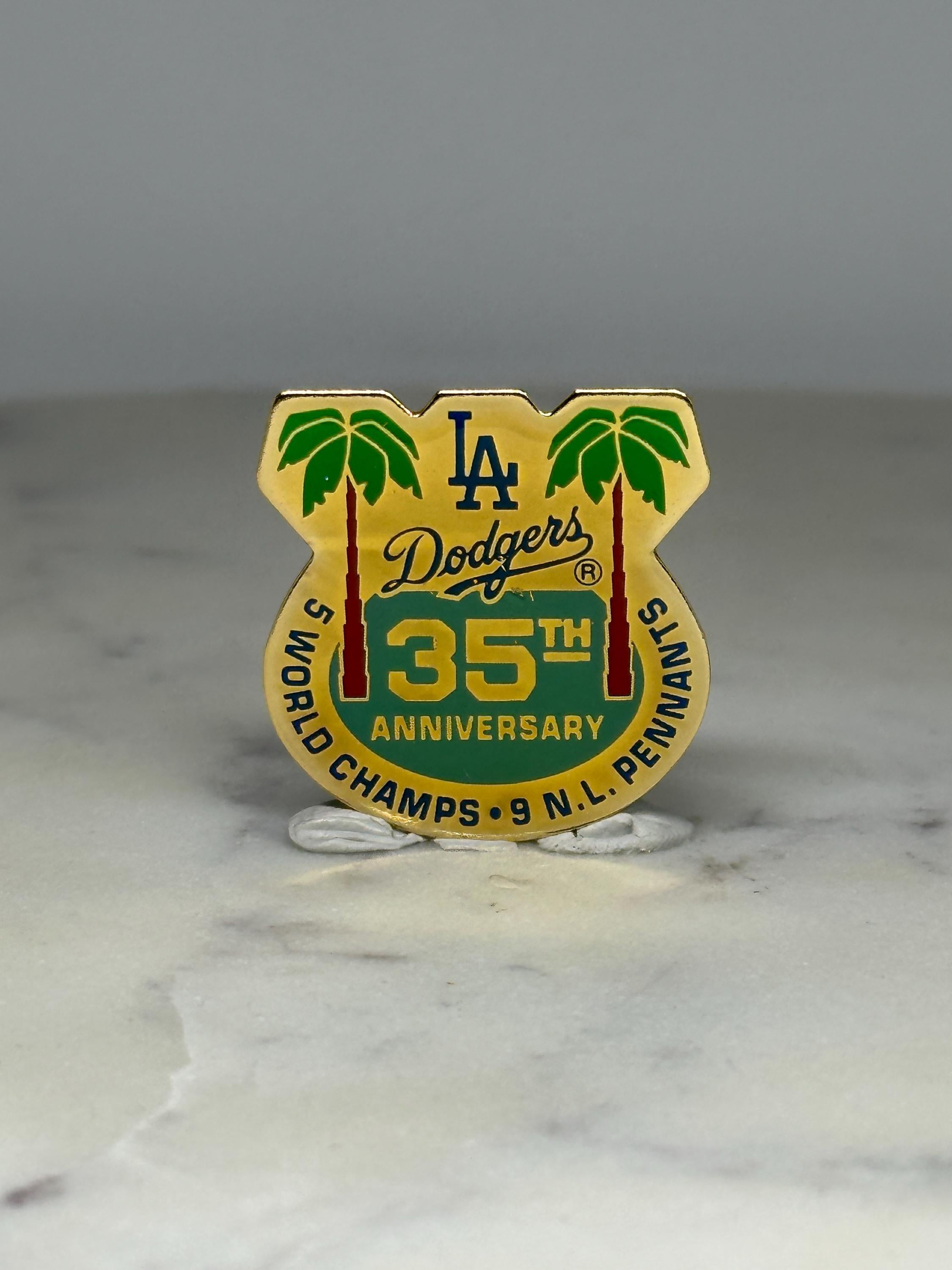 LA Dodgers Collector Pin: Enamel Gold Tone - 35th Anniversary Accessory