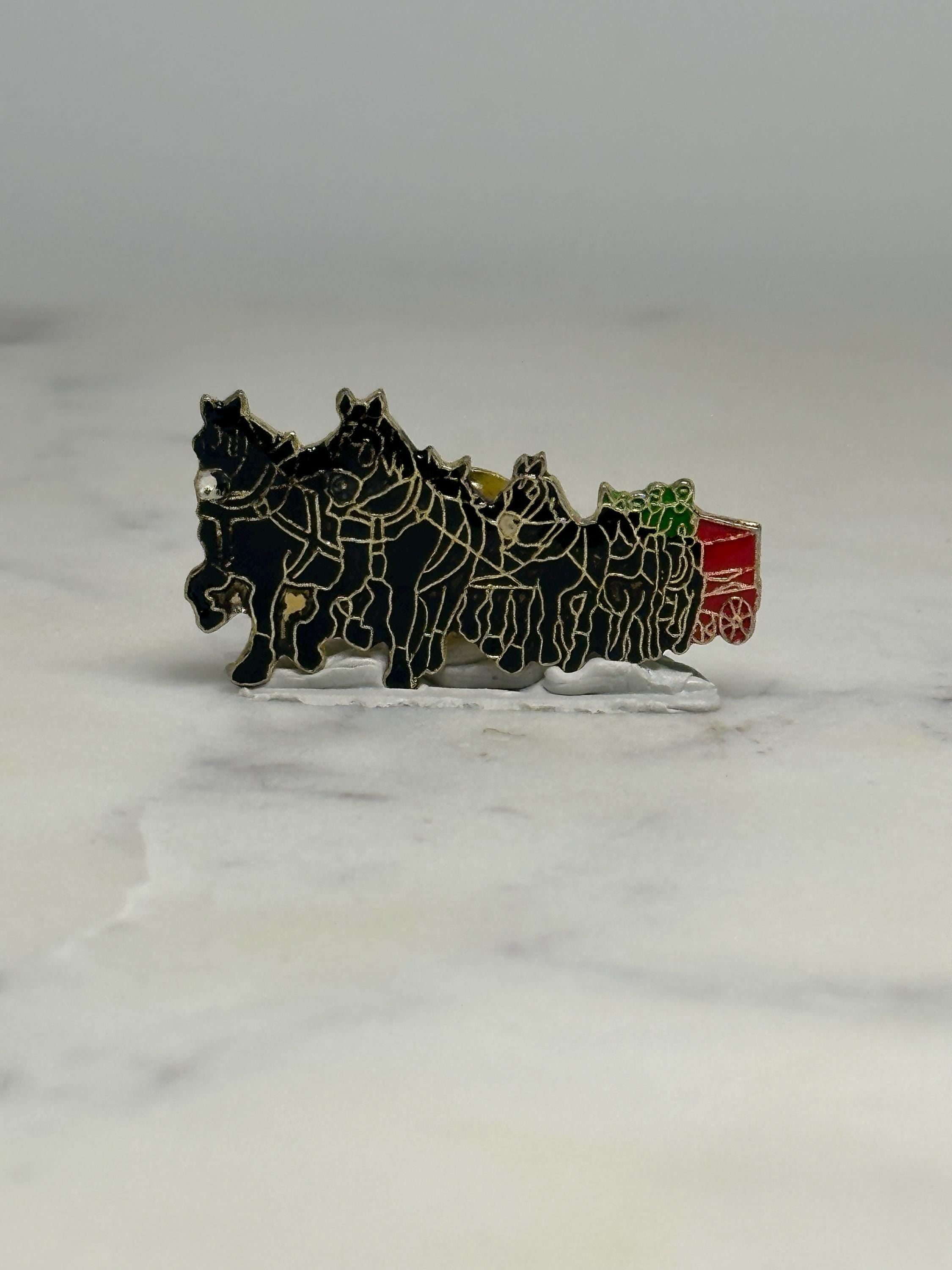 Budweiser Clydesdale Horse Team Pin: Black & Red Enamel - Vintage Collectible Accessory
