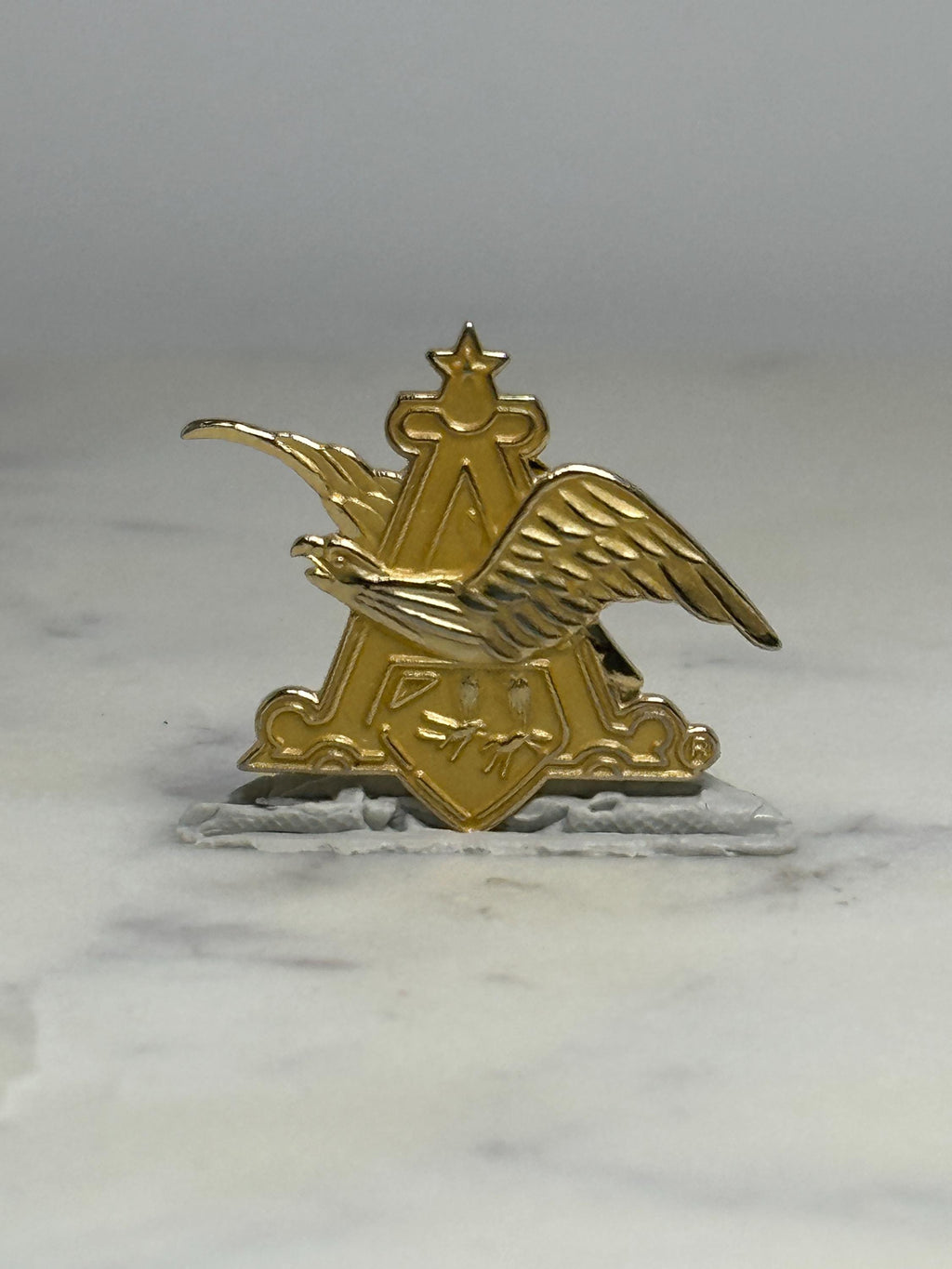 Anheuser-Busch Eagle Pin: Gold Tone Metal - Vintage Patriotic Accessory