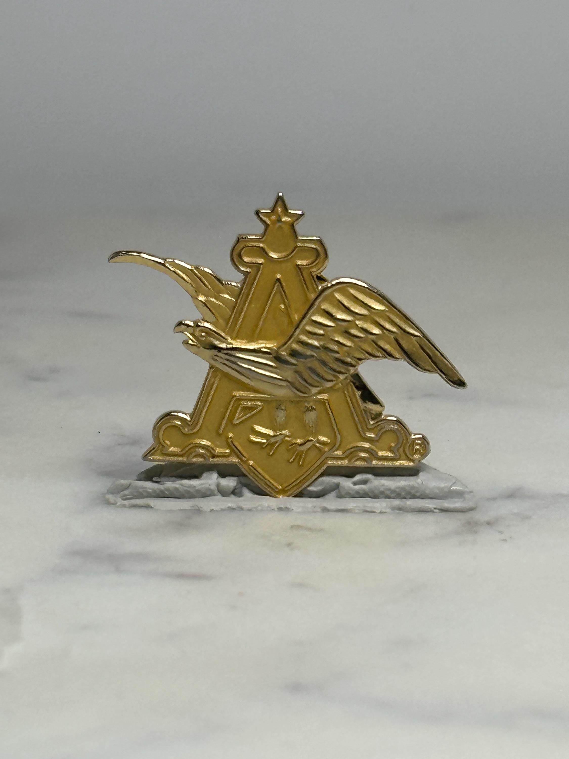 Anheuser-Busch Eagle Pin: Gold Tone Metal - Vintage Patriotic Accessory