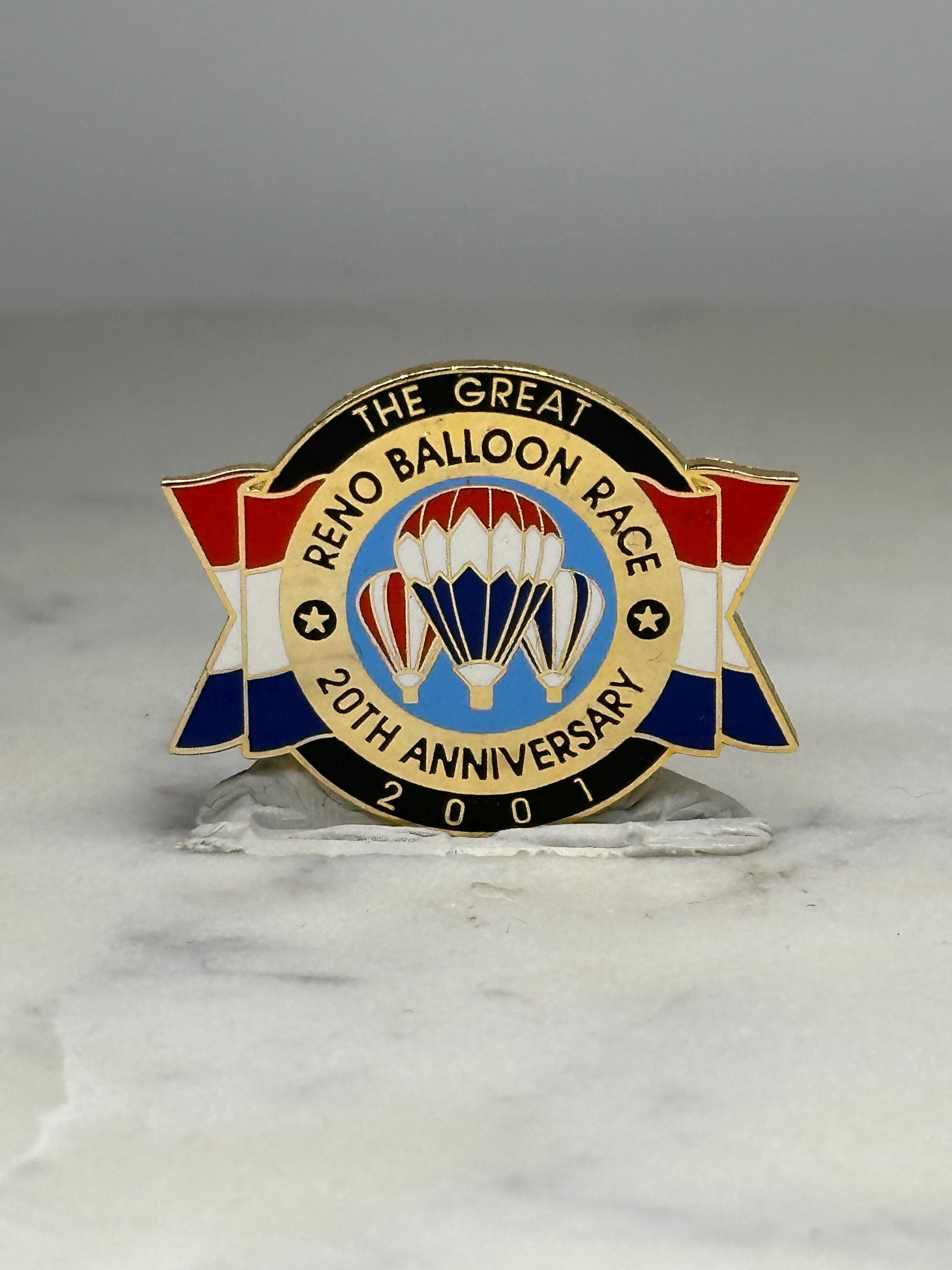 Reno Balloon Race Pin: Red White Blue Enamel - 2001 Anniversary Accessory