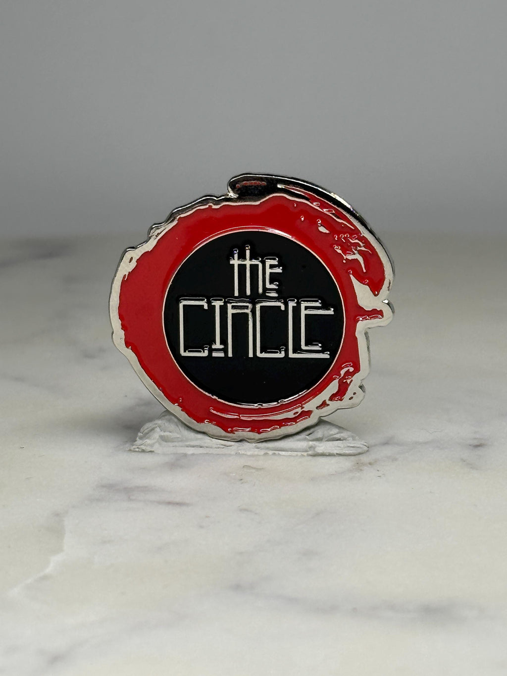 The Circle Rock Band Enamel Pin: Red & Black Metal - Pop Culture Accessory