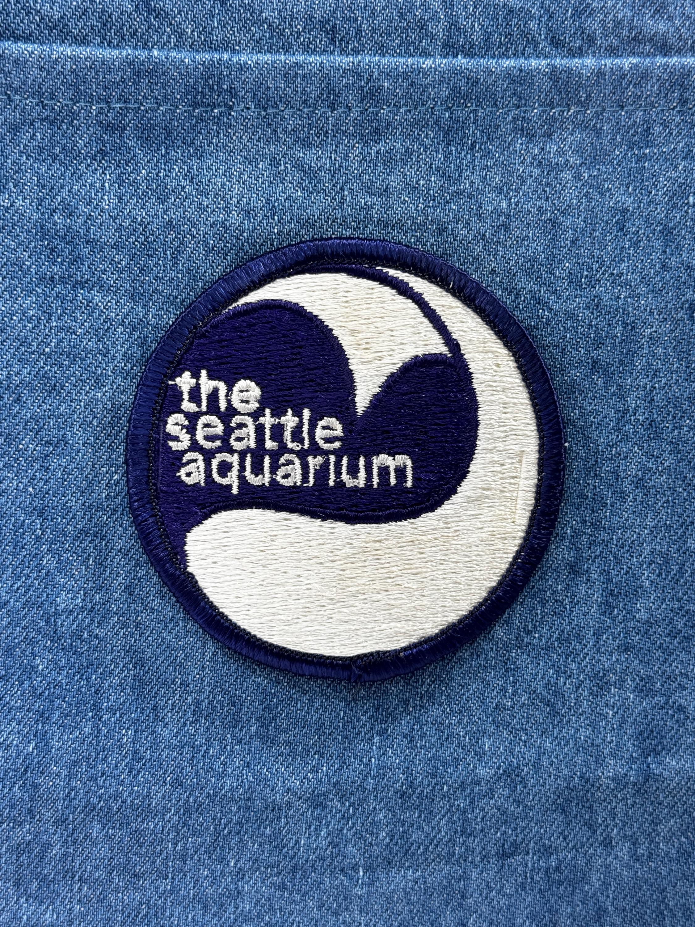 Seattle Aquarium Collectable Patch: Sew-On Navy/White - Retro Travel Accessory