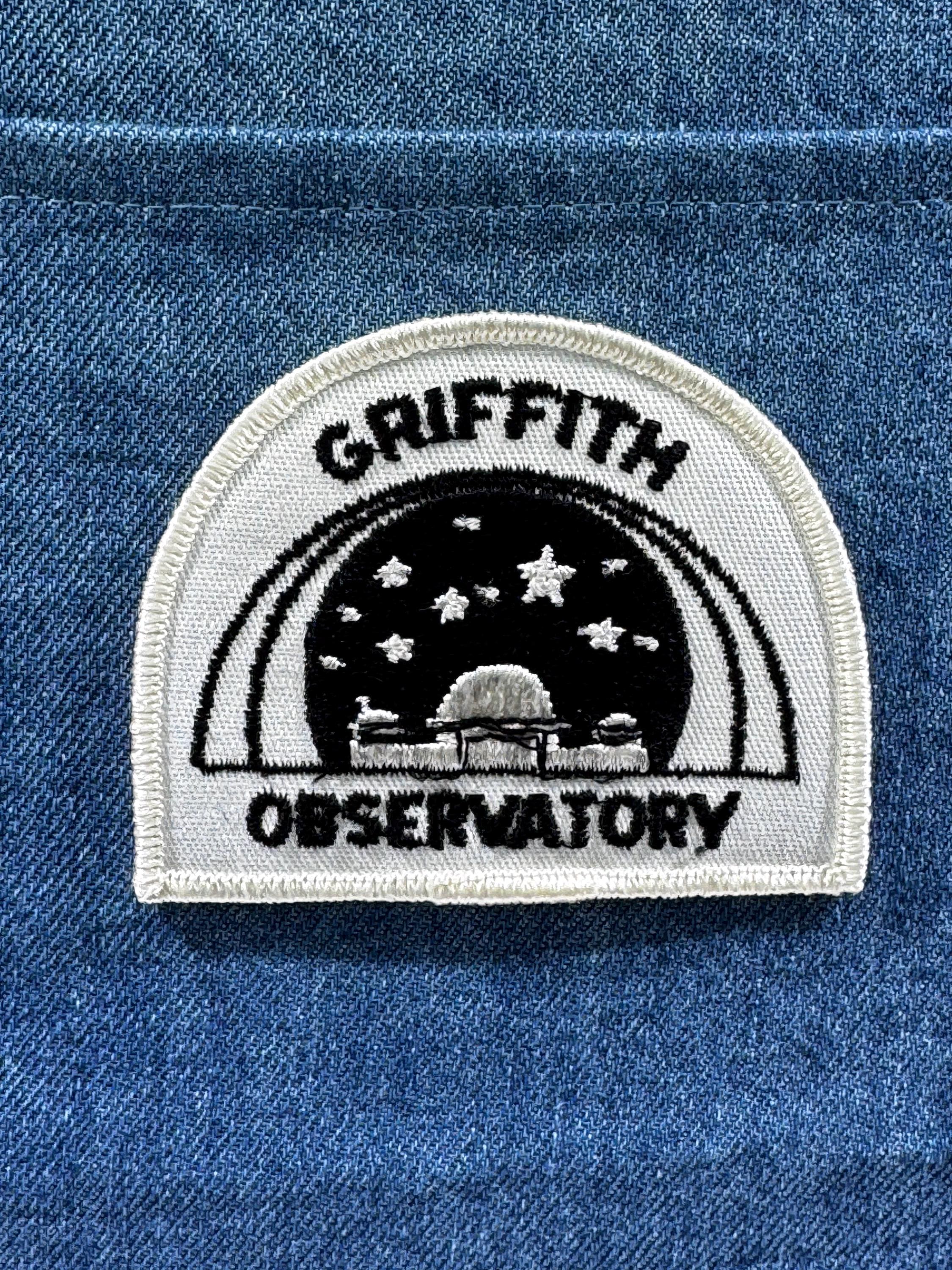 Griffith Observatory Collectable Patch: Iron-On Black & White - Space Theme Accessory