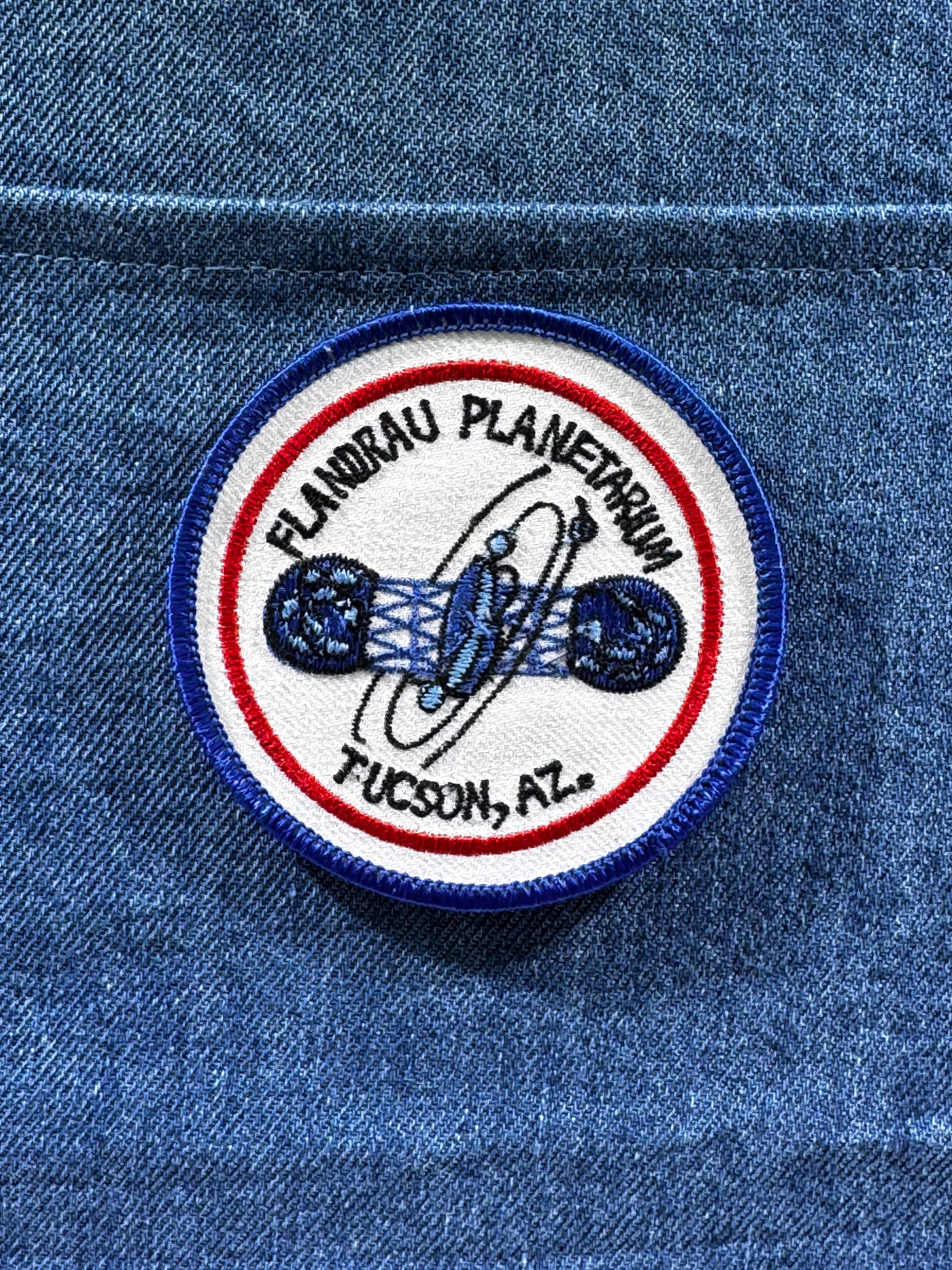 Flandrau Planetarium Collectable Patch: Sew-On White/Blue - Space Theme Accessory