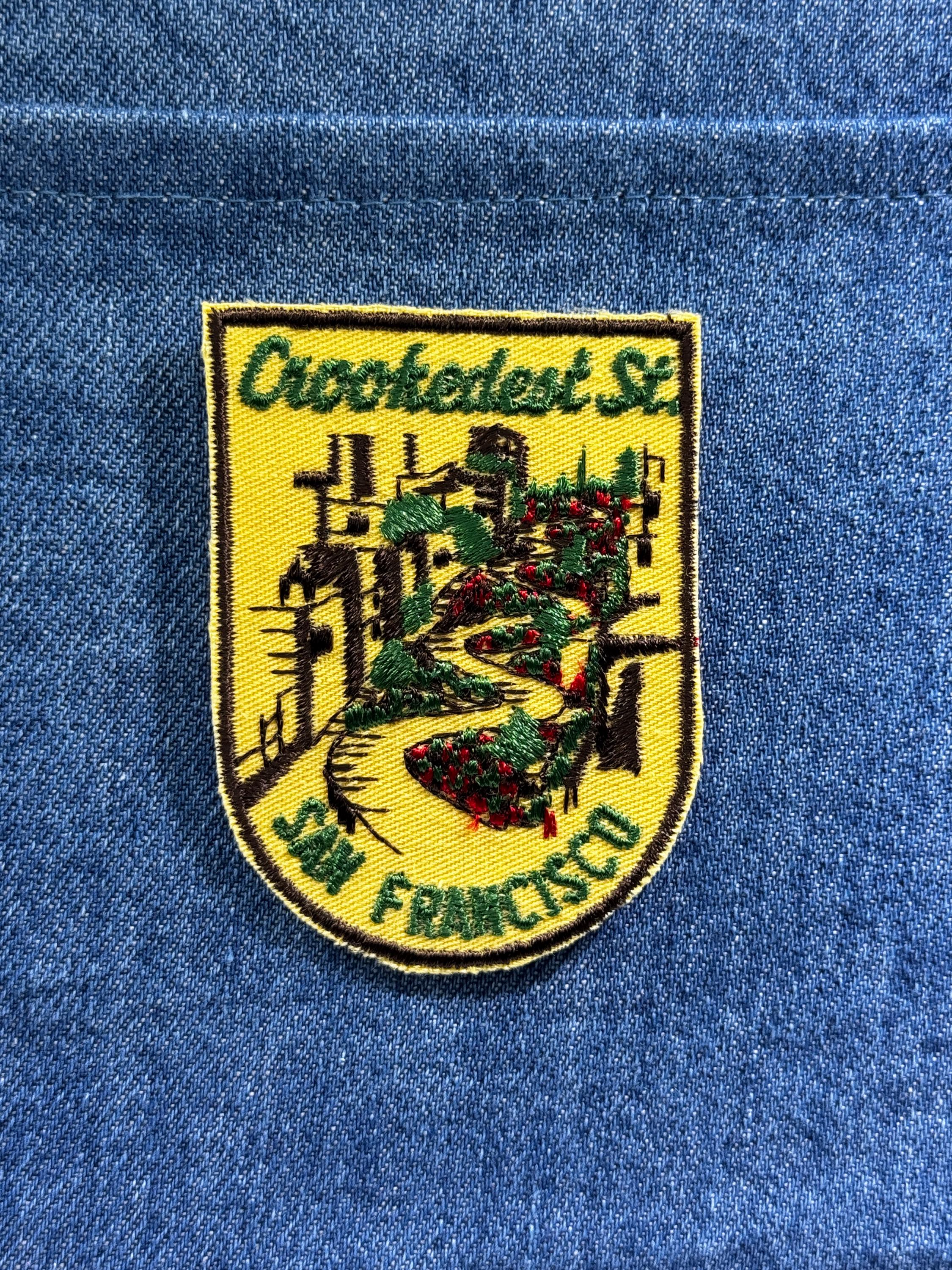 Crookedest Street Collectable Patch: Sew-On Yellow Scenic - Vintage Travel Accessory