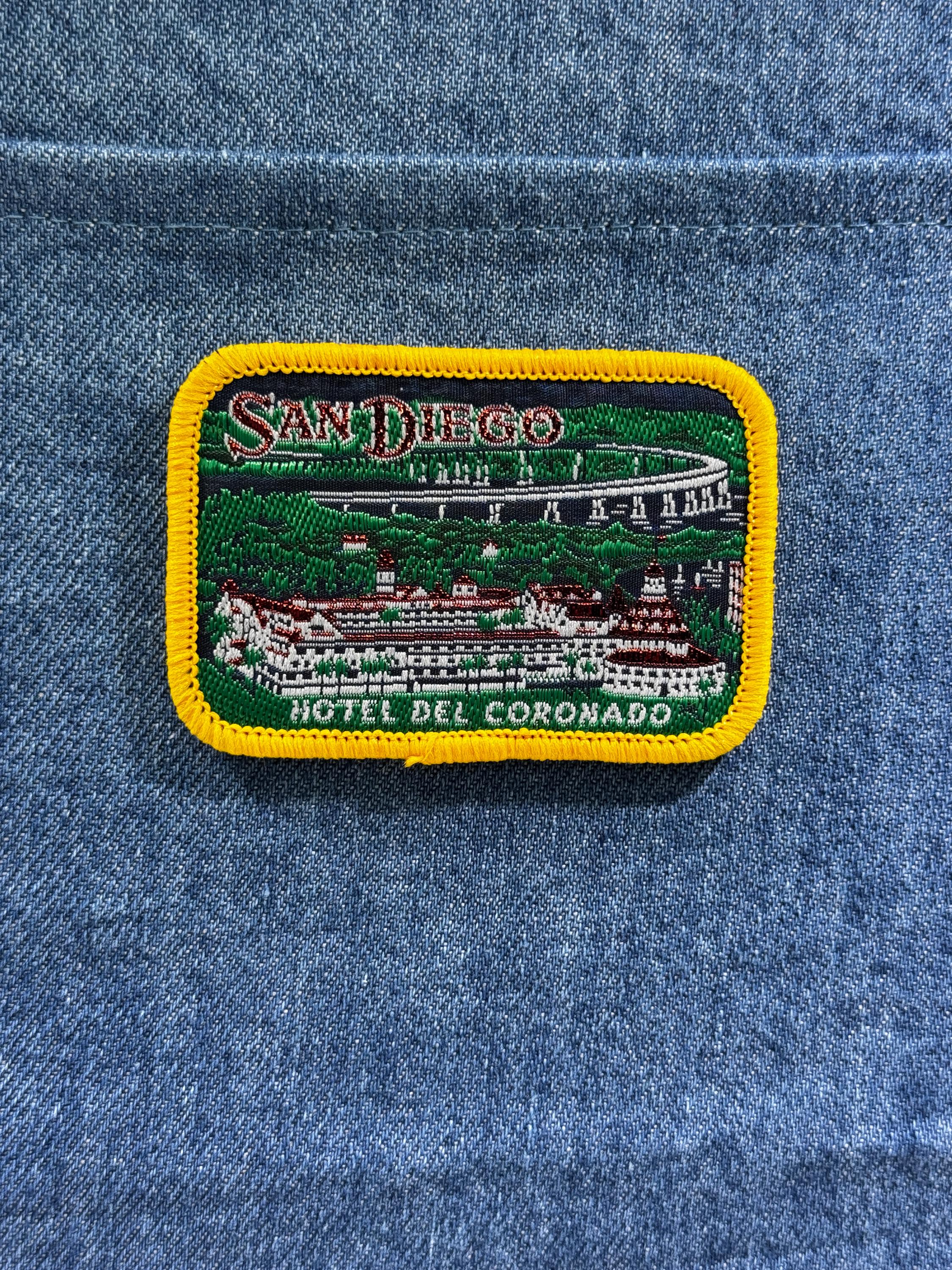 San Diego Hotel Collectable Patch: Sew-On Multicolor Rectangle - Vintage Travel Accessory