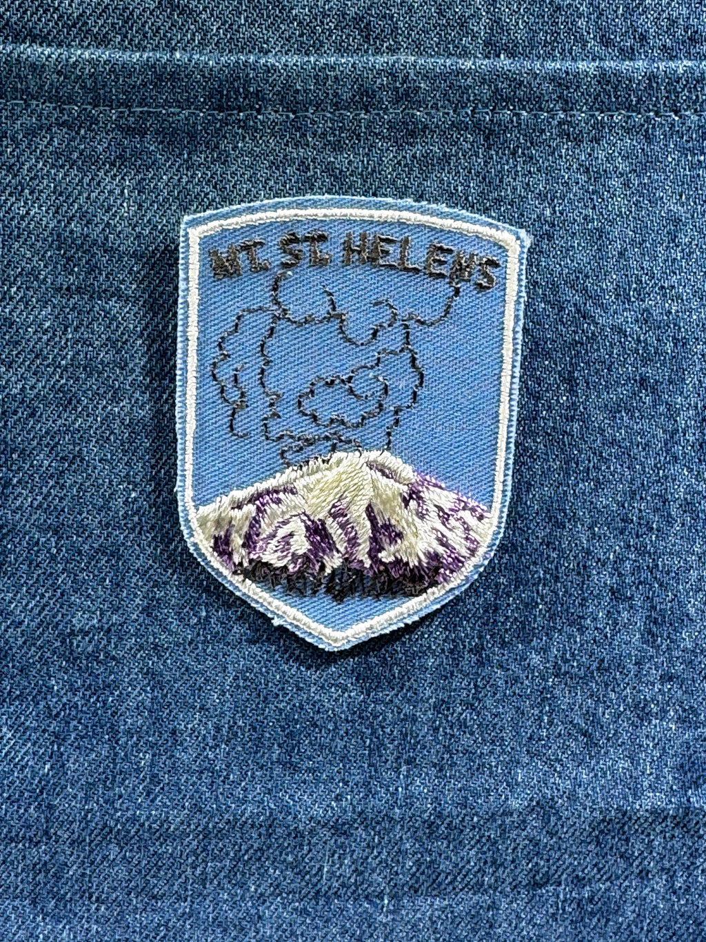 Mt. St. Helens Collectable Patch: Sew-On Blue Shield - Vintage Travel Accessory