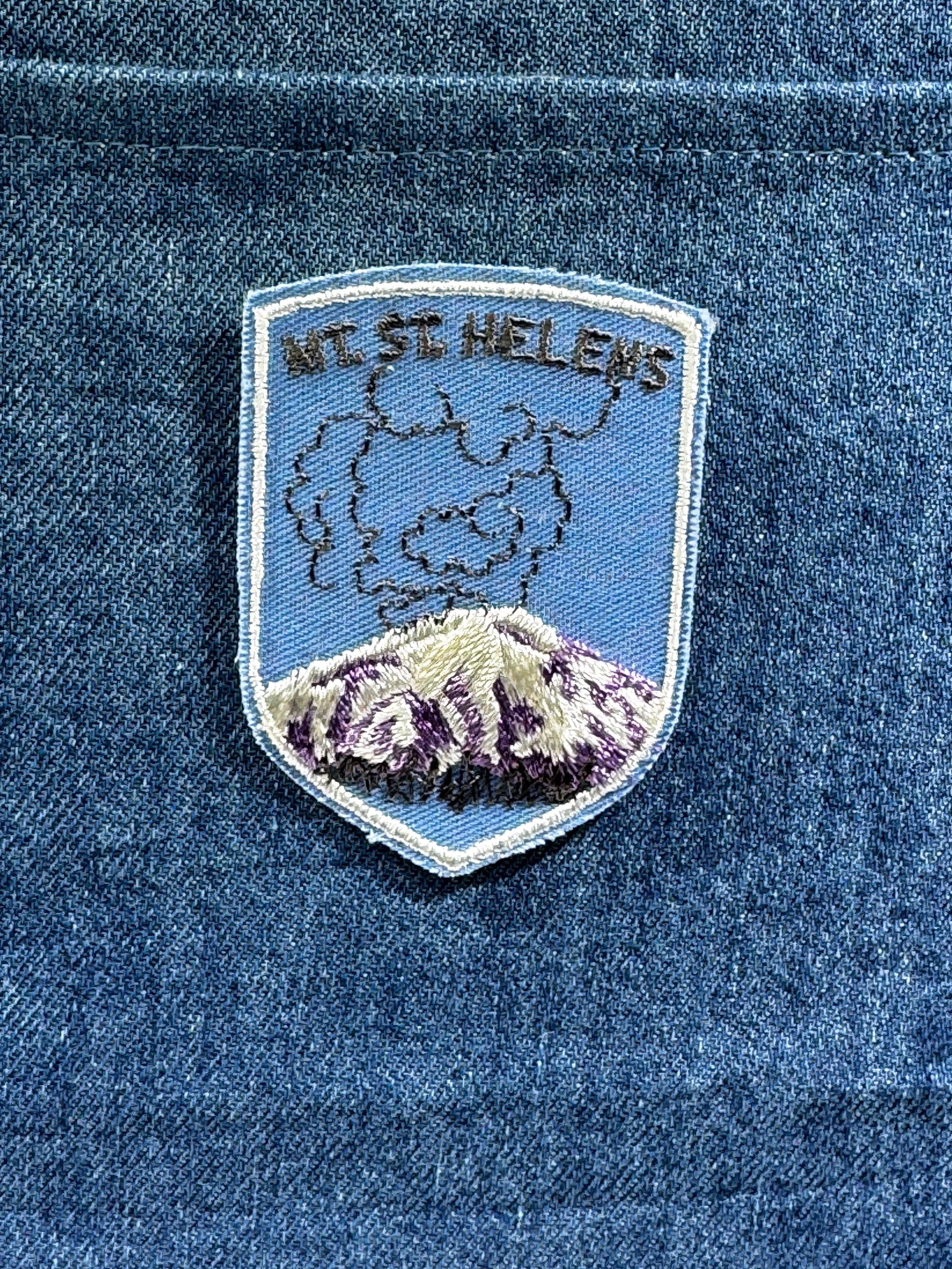 Mt. St. Helens Collectable Patch: Sew-On Blue Shield - Vintage Travel Accessory