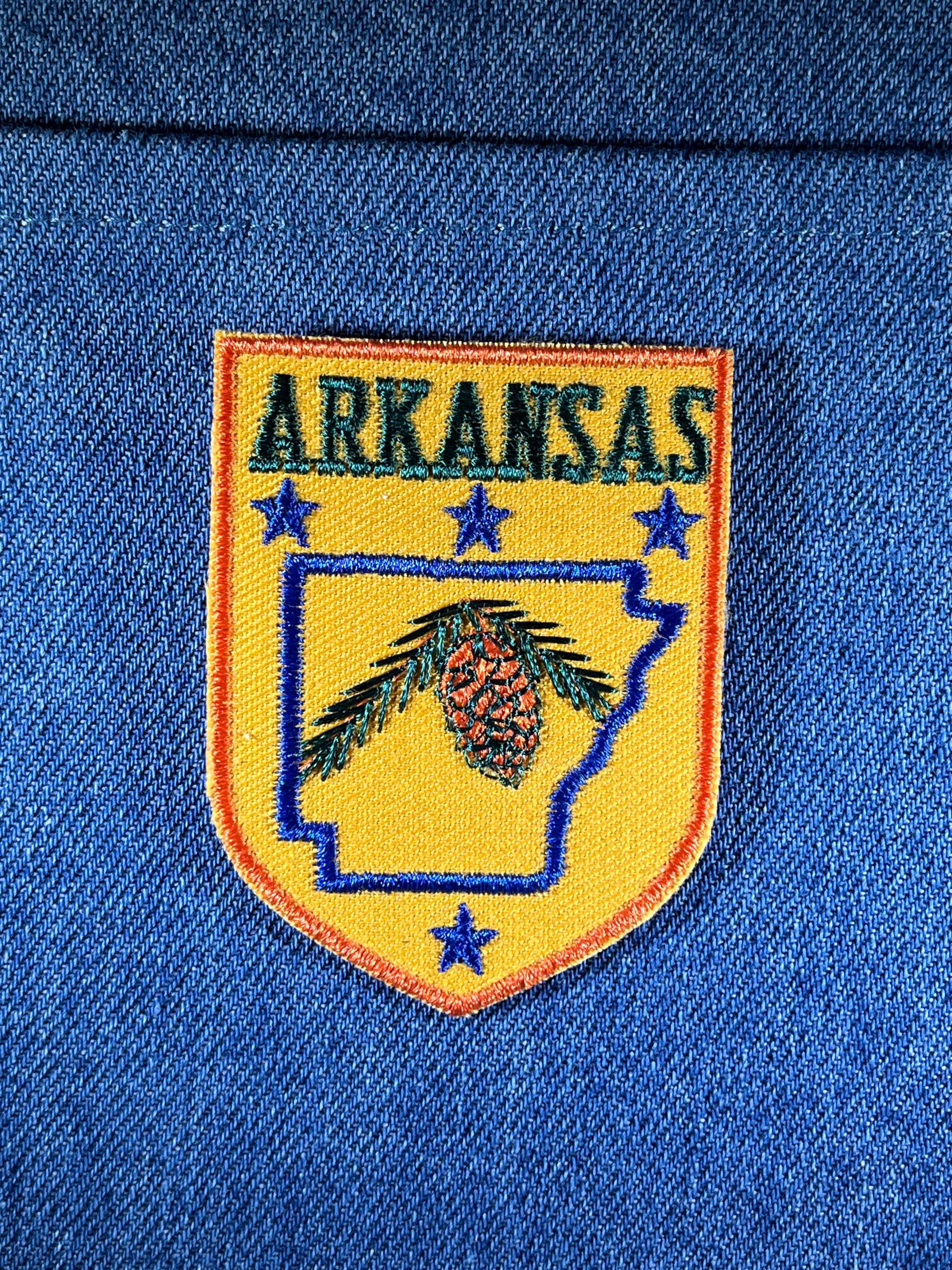 Arkansas Collectable Patch: Iron-On Yellow-Blue Shield - State Souvenir