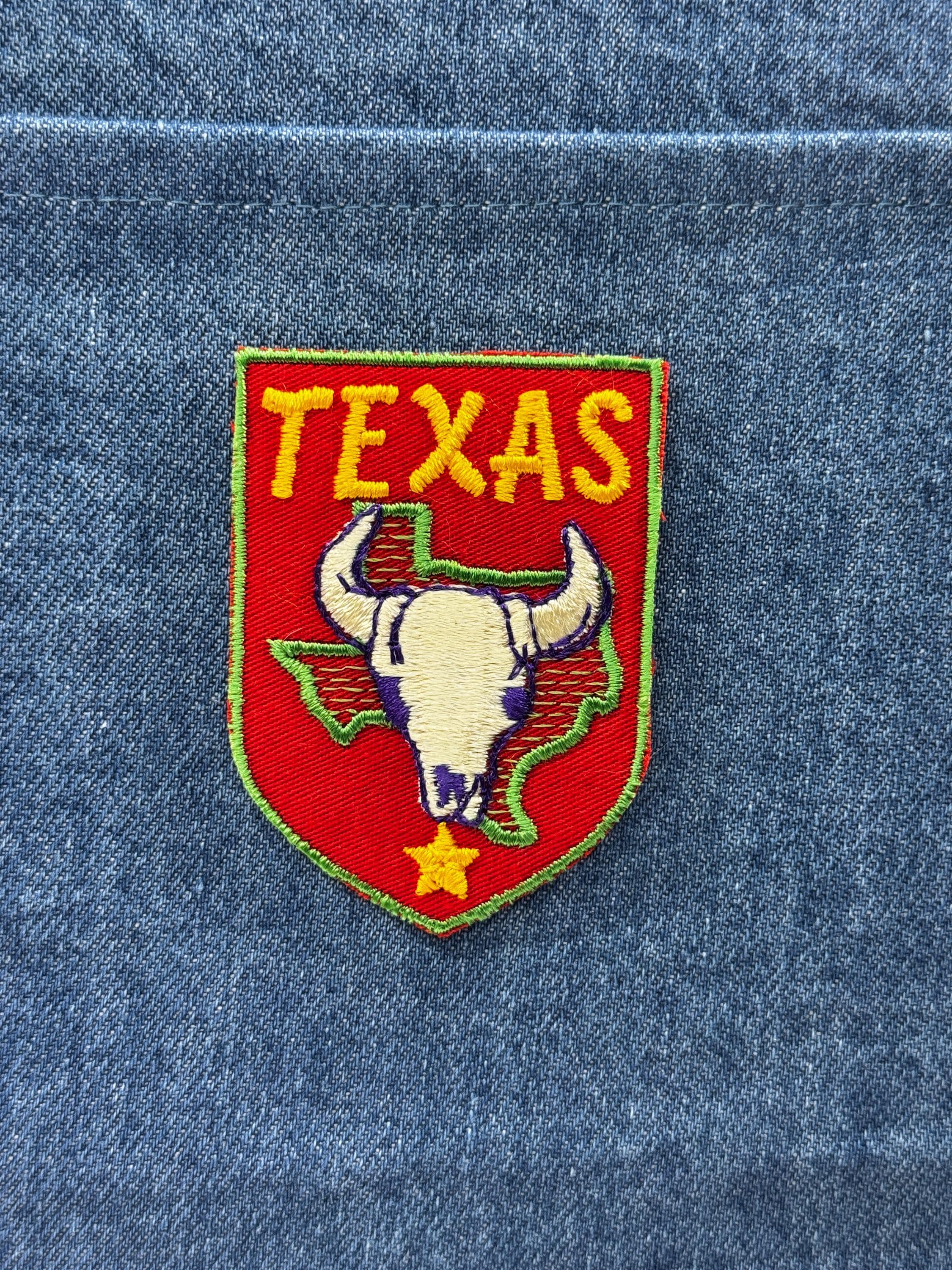 Texas Collectable Patch: Iron-On Red Western Style - Vintage State Accessory