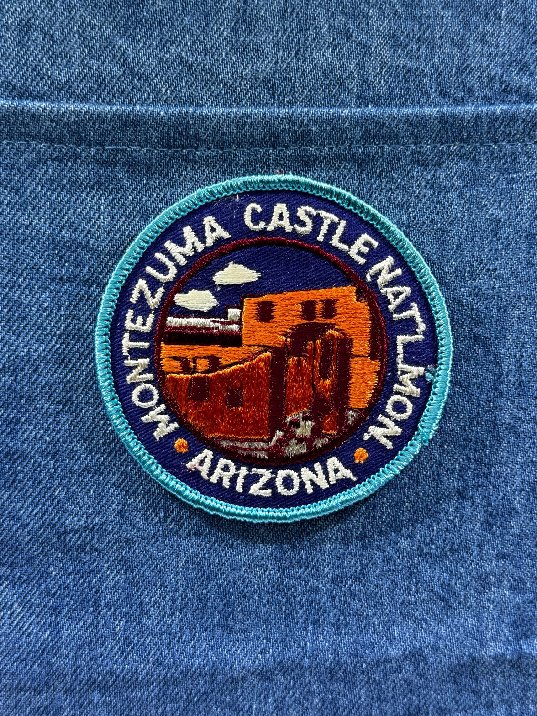 Montezuma Castle Patch: Iron-On Finish Circle - Vintage Travel Accessory