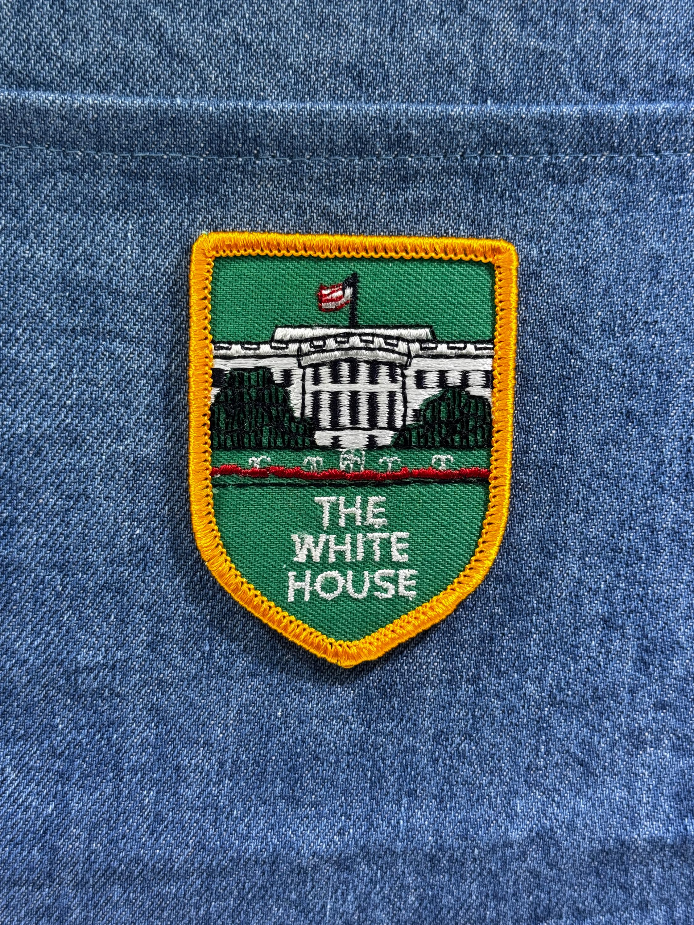 White House Collectable Patch: Iron-On Green Shield - Patriotic Accessory