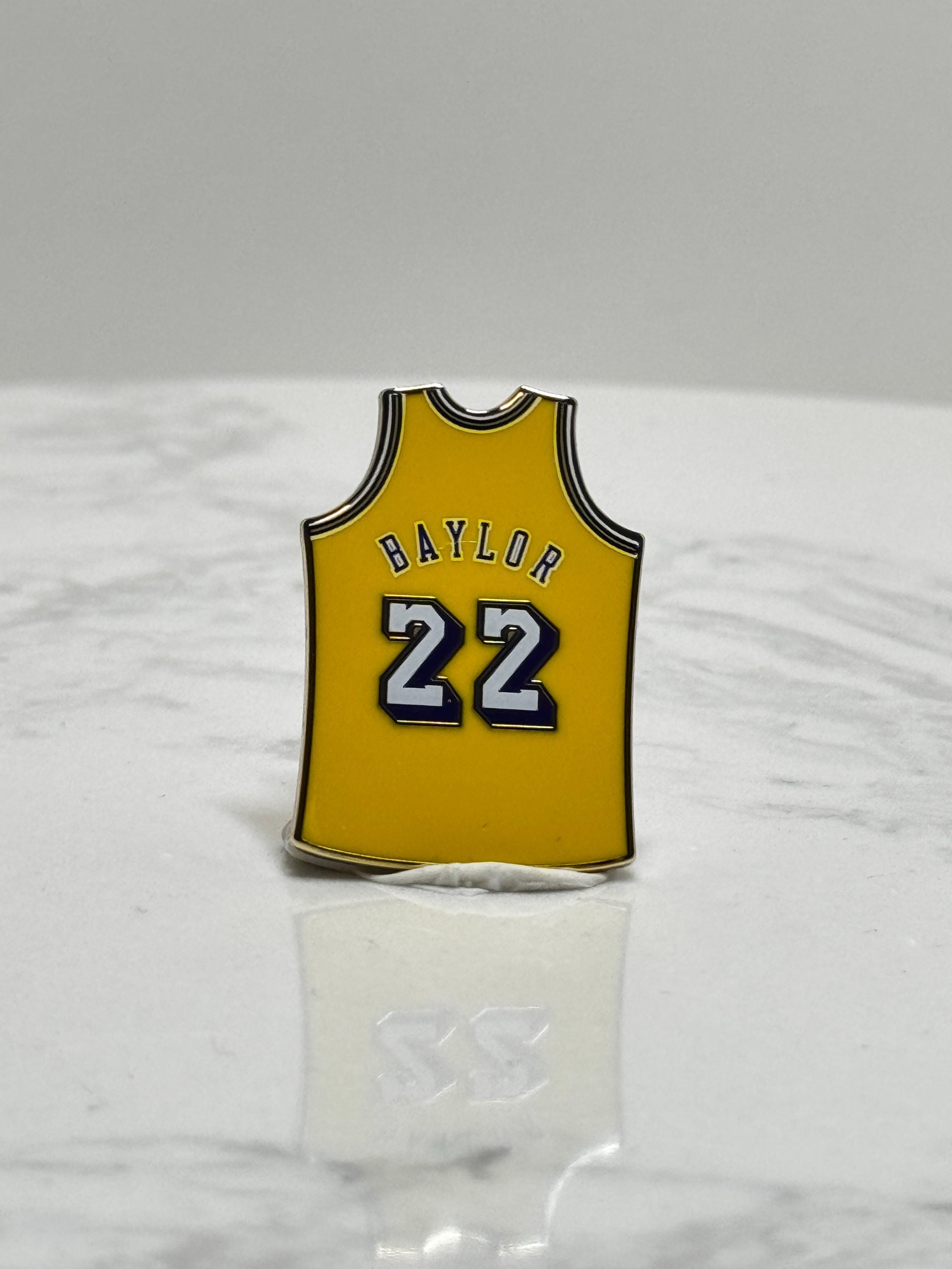 Elgin Baylor Jersey Pin: Yellow Enamel - Vintage NBA Accessory
