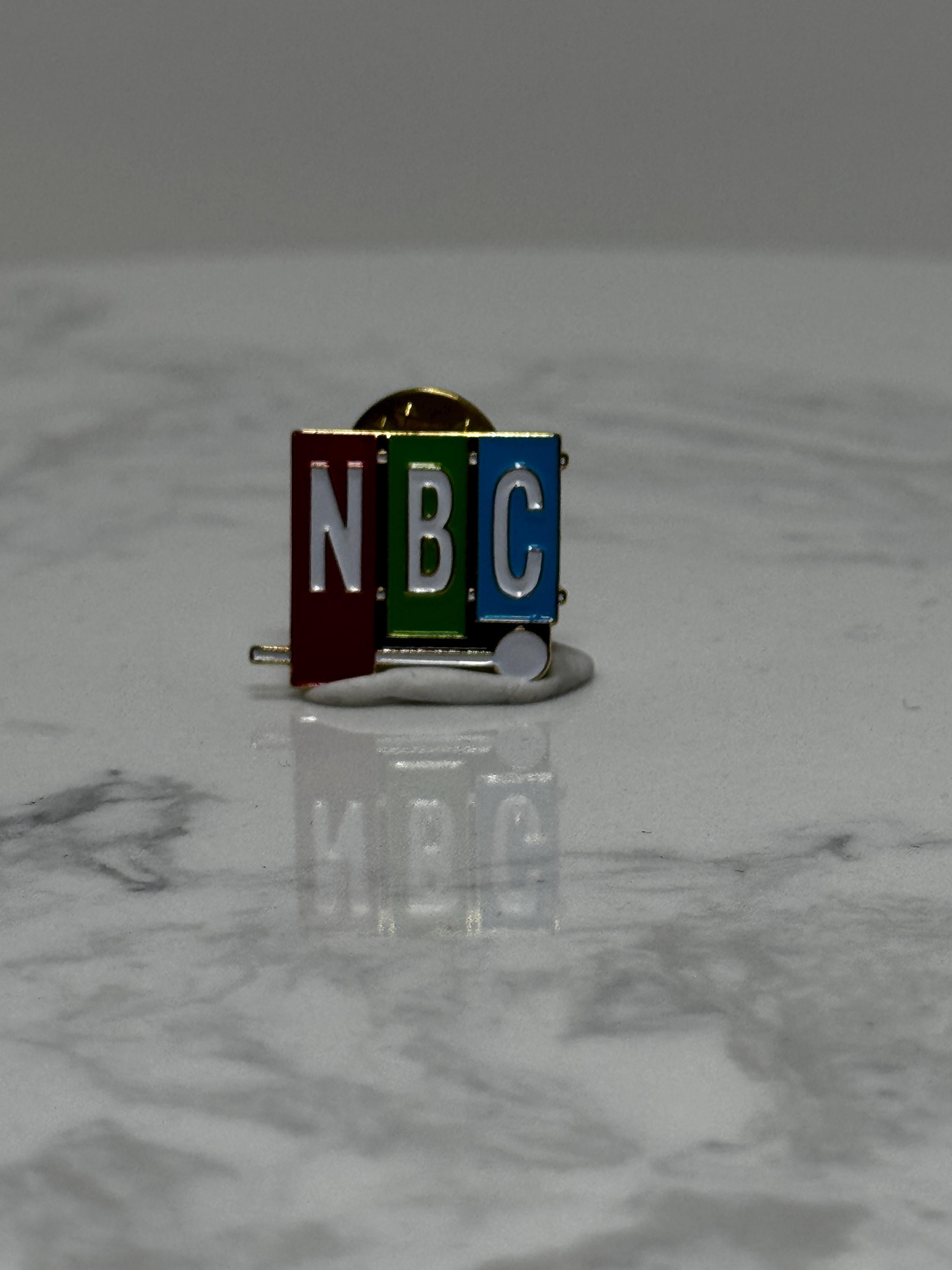 NBC Logo Lapel Pin: Red Green Blue Enamel - Vintage TV Accessory
