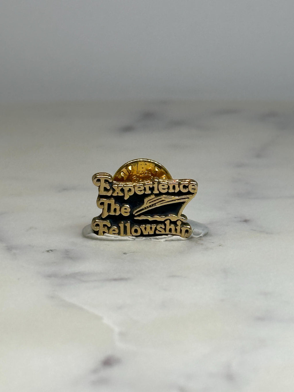 Experience The Fellowship Pin: Gold Black Enamel - Faith-Based Accessory