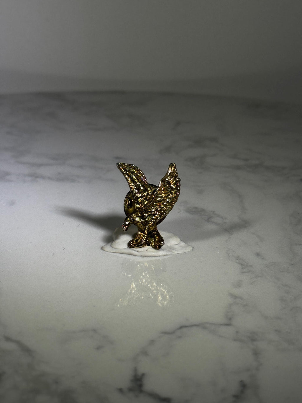 Bald Eagle Lapel Pin: Gold Tone Finish - Patriotic Accessory